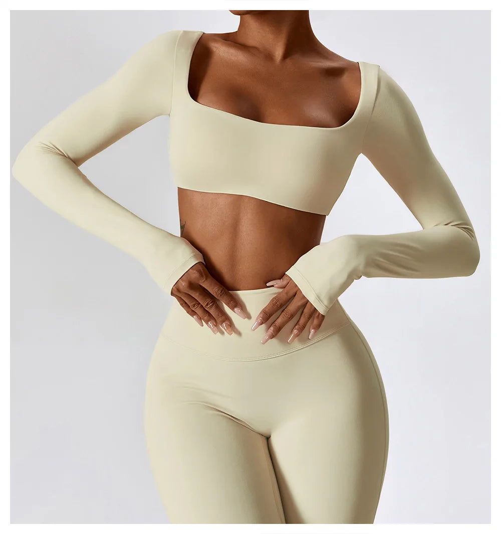 Women's Long-Sleeve Crop Top – Yoga & Sportswear