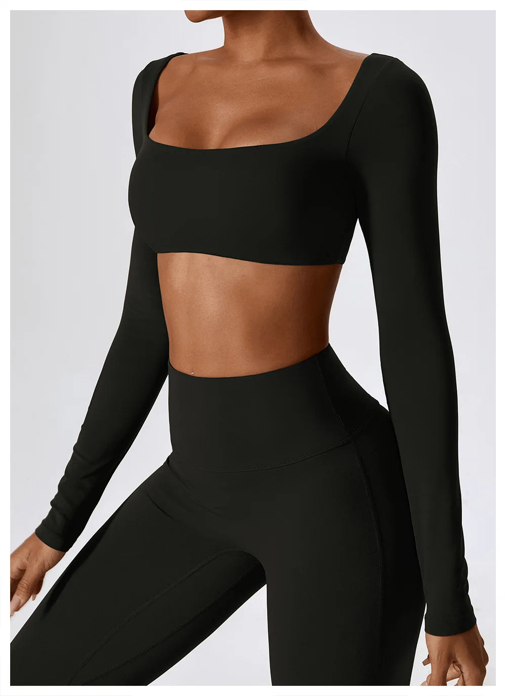 Women's Long-Sleeve Crop Top – Yoga & Sportswear