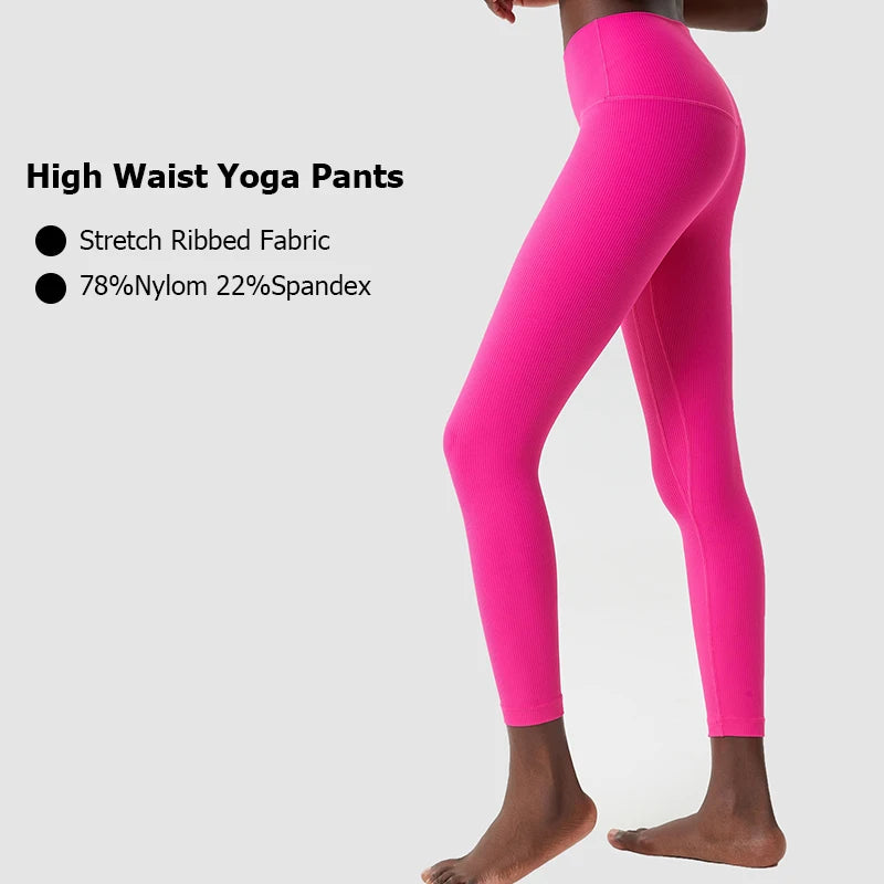 Ribbed Fabric Two Pieces Fitness Set