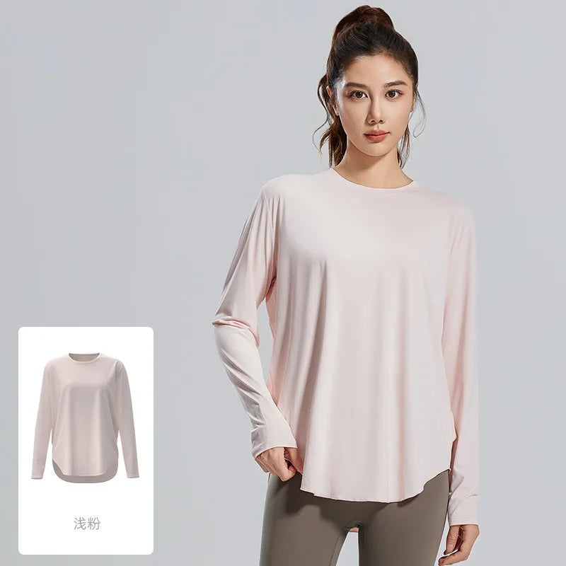 Round Neck Long Sleeve Loose Sweatshirt
