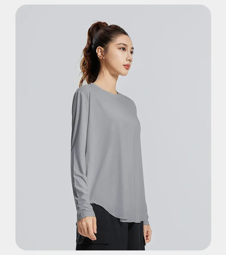 Round Neck Long Sleeve Loose Sweatshirt