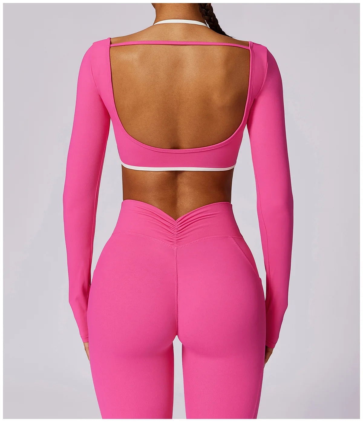 2 Piece Long Sleeve Crop Top High Waist Leggings