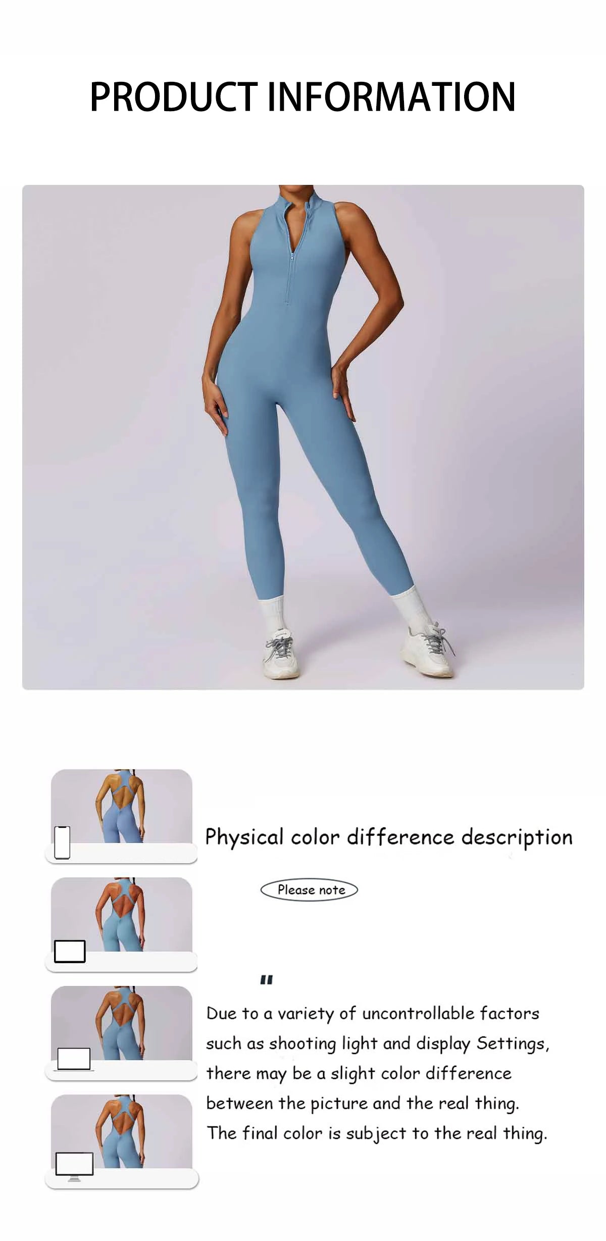 V Back One-piece Suit Women Sports Jumpsuit