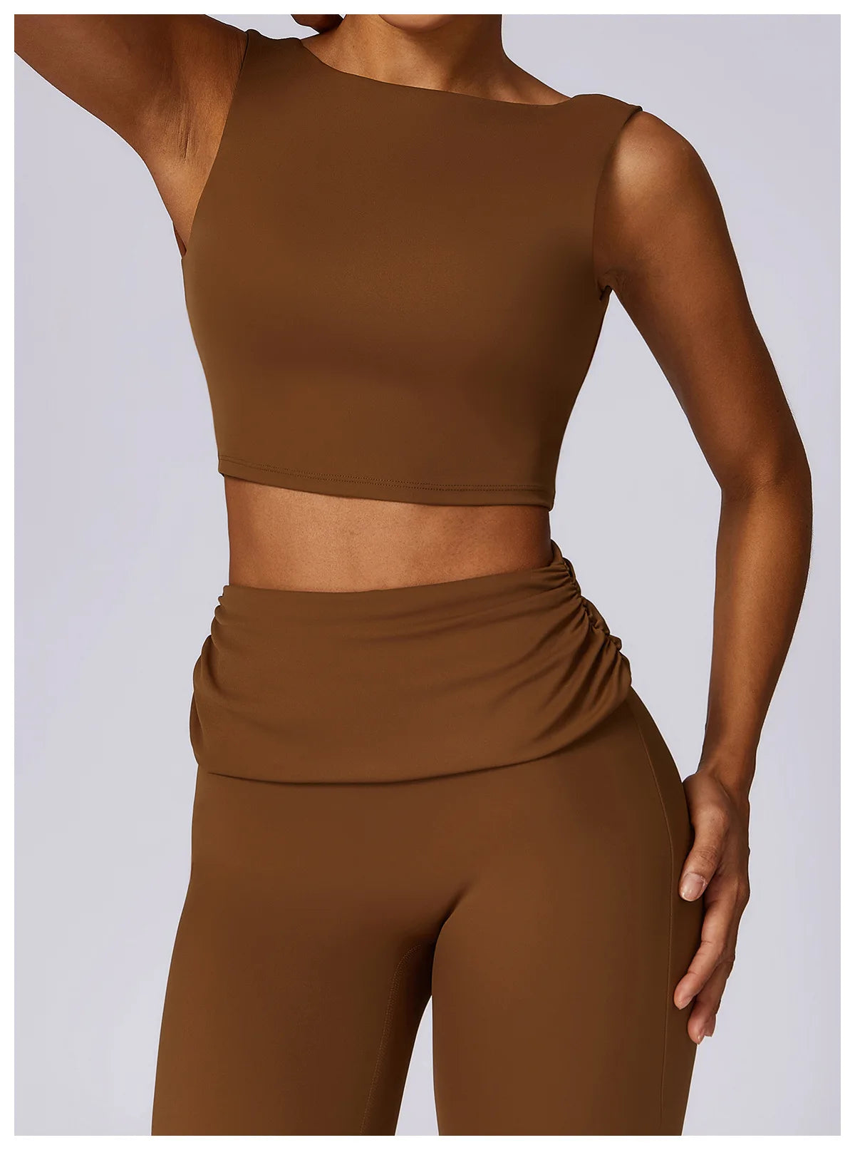 Women's Seamless High Waist Leggings And Top