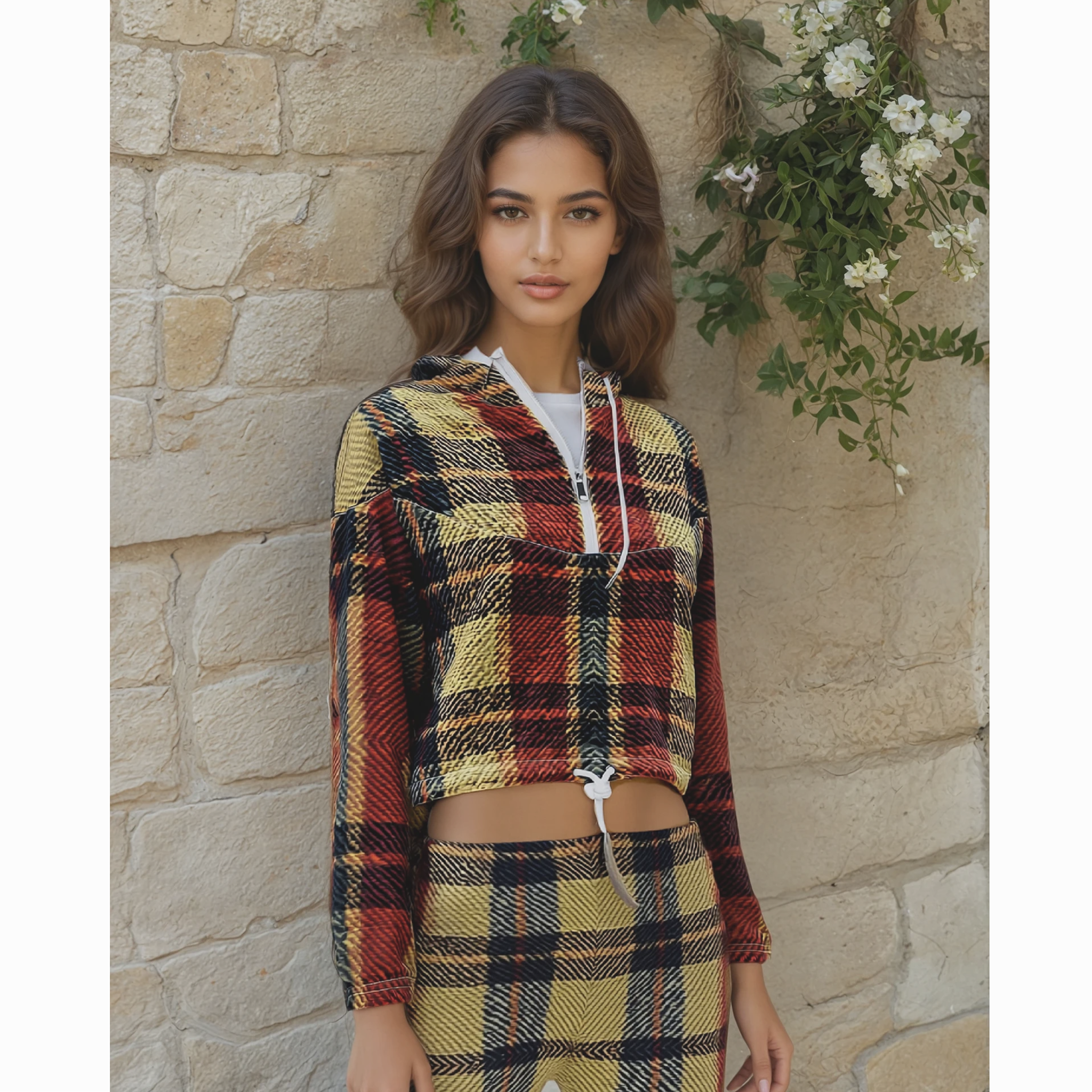 Rustic Tartan - Cropped Windbreaker