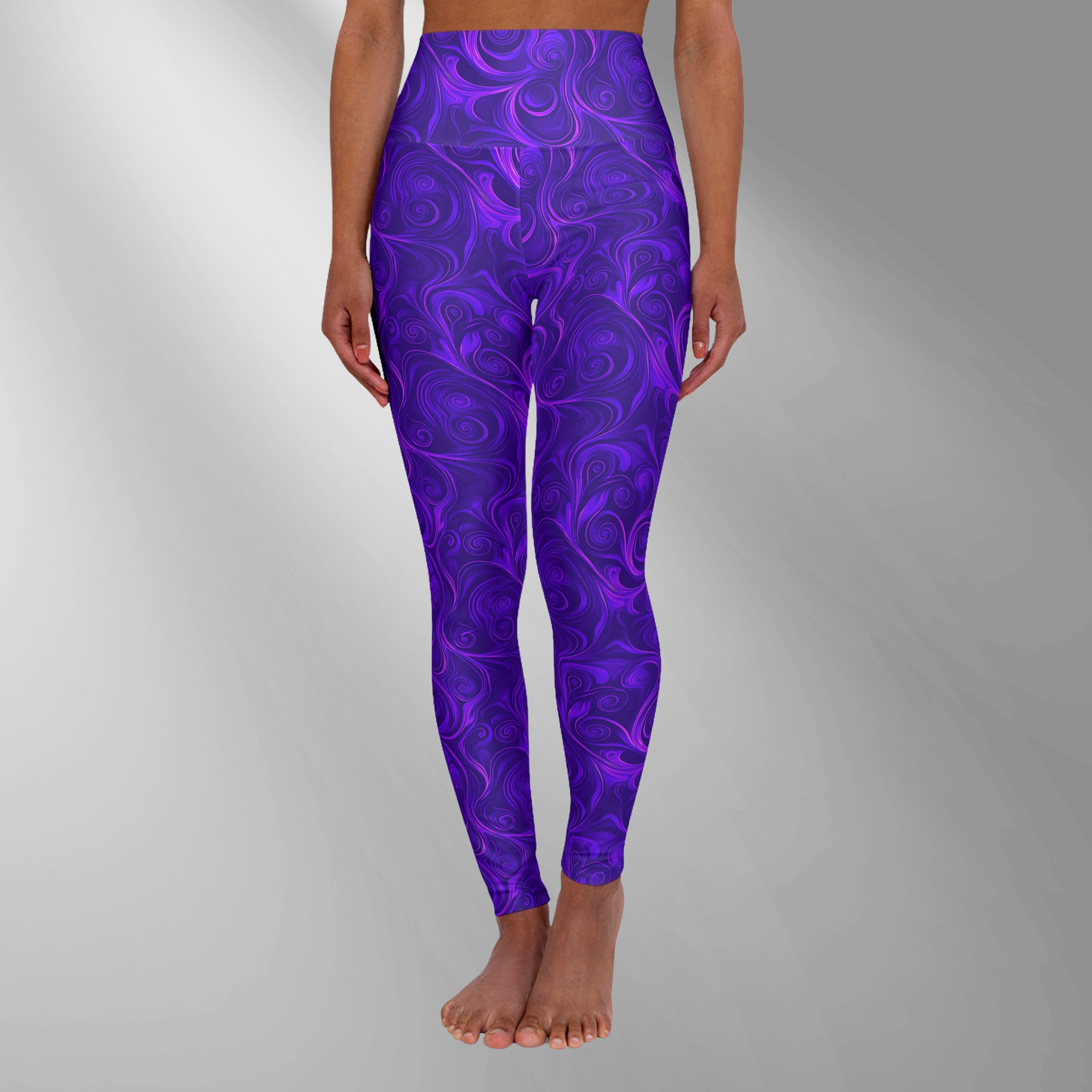 Electric Purple - High Waisted Yoga Leggings