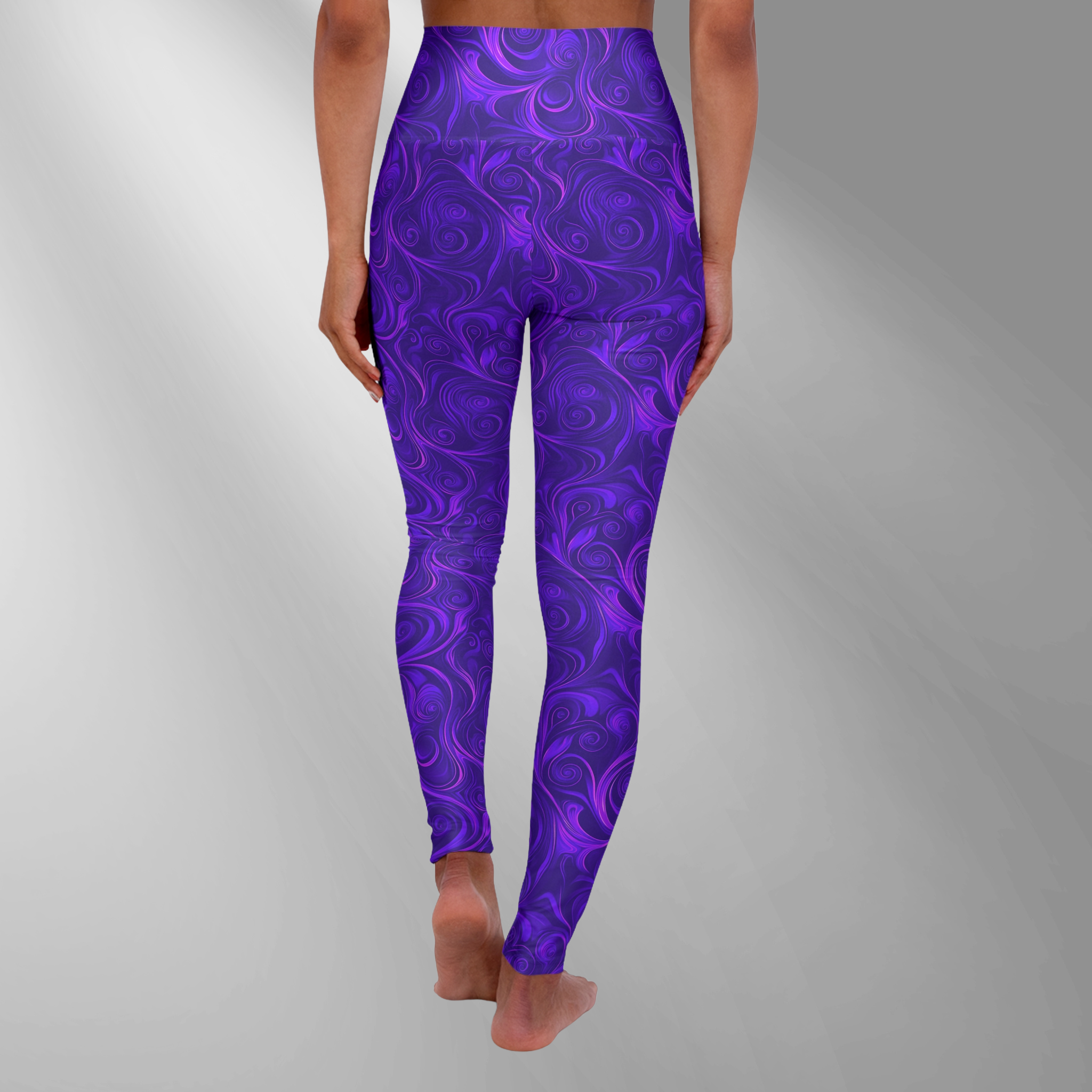 Electric Purple - High Waisted Yoga Leggings