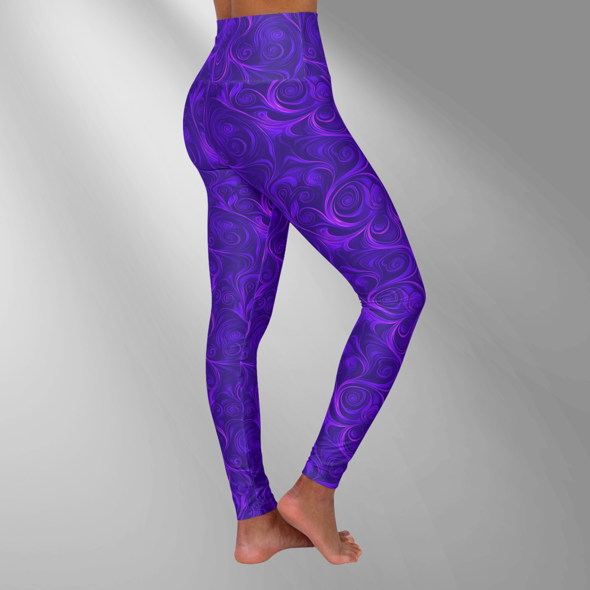 Electric Purple - High Waisted Yoga Leggings