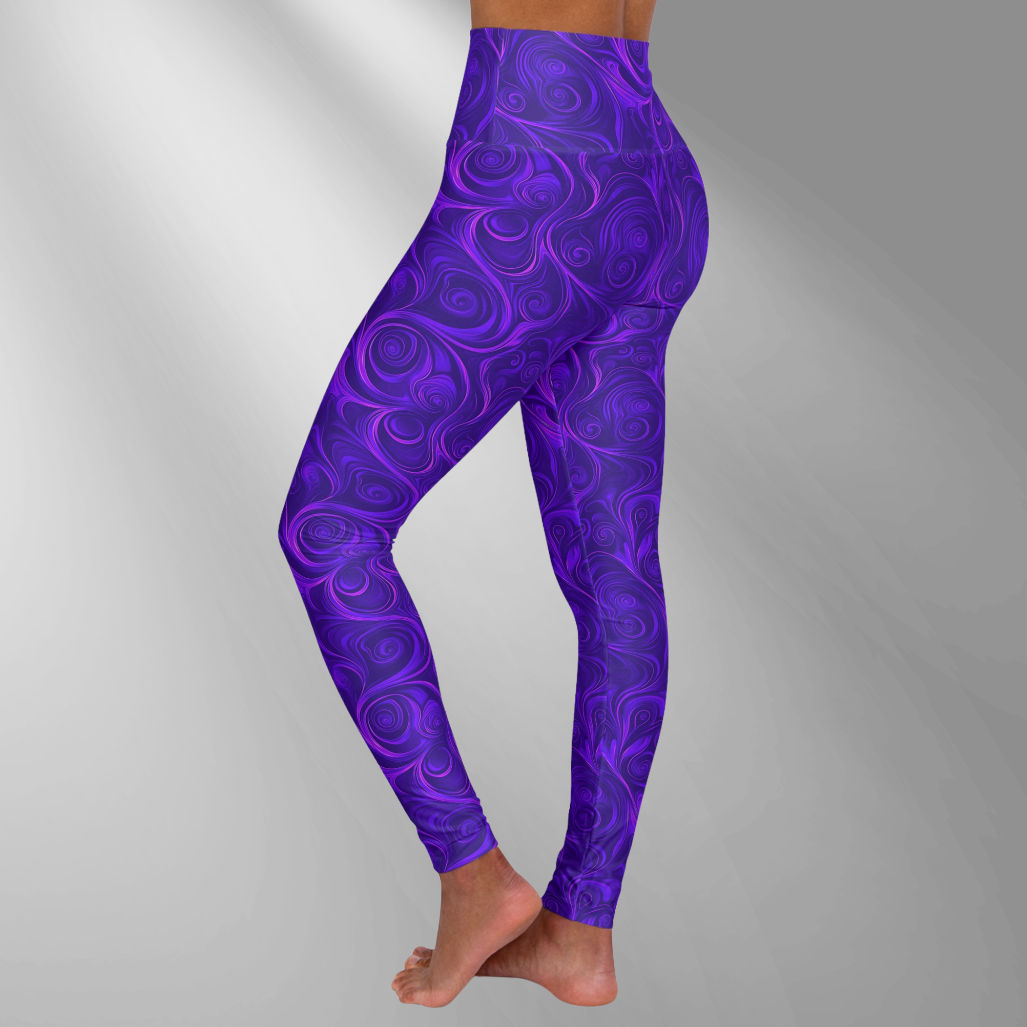 Electric Purple - High Waisted Yoga Leggings