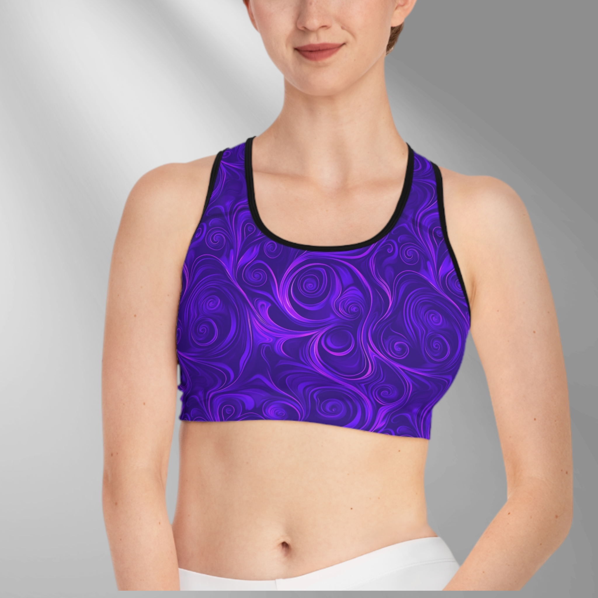 Electric Purple - Seamed Sports Bra
