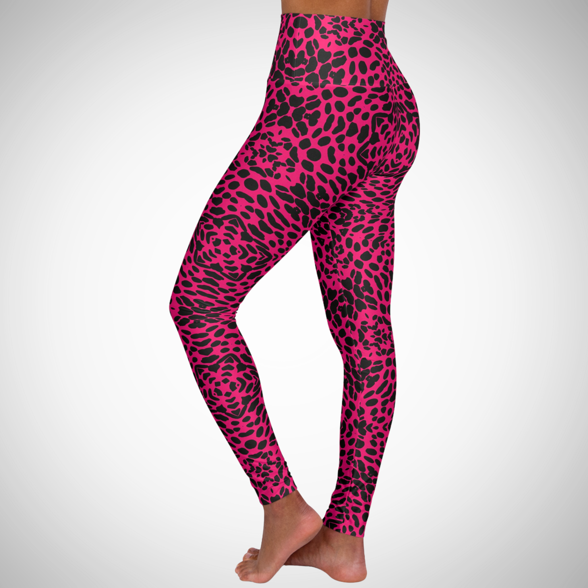 Panther In Pink - High Waisted Yoga Leggings