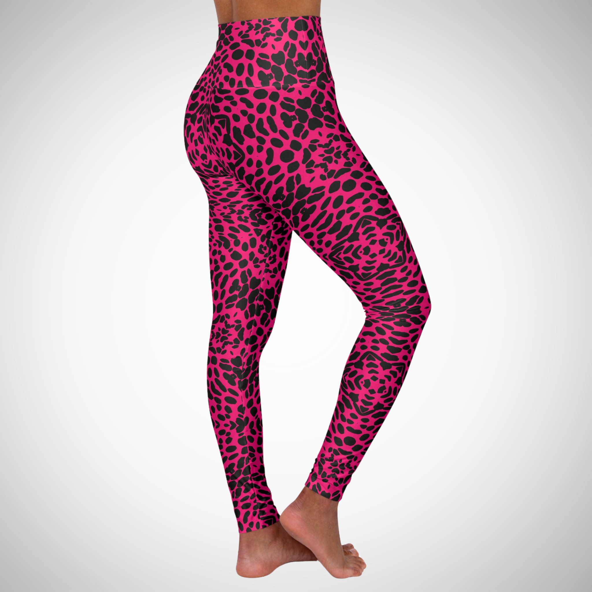 Panther In Pink - High Waisted Yoga Leggings