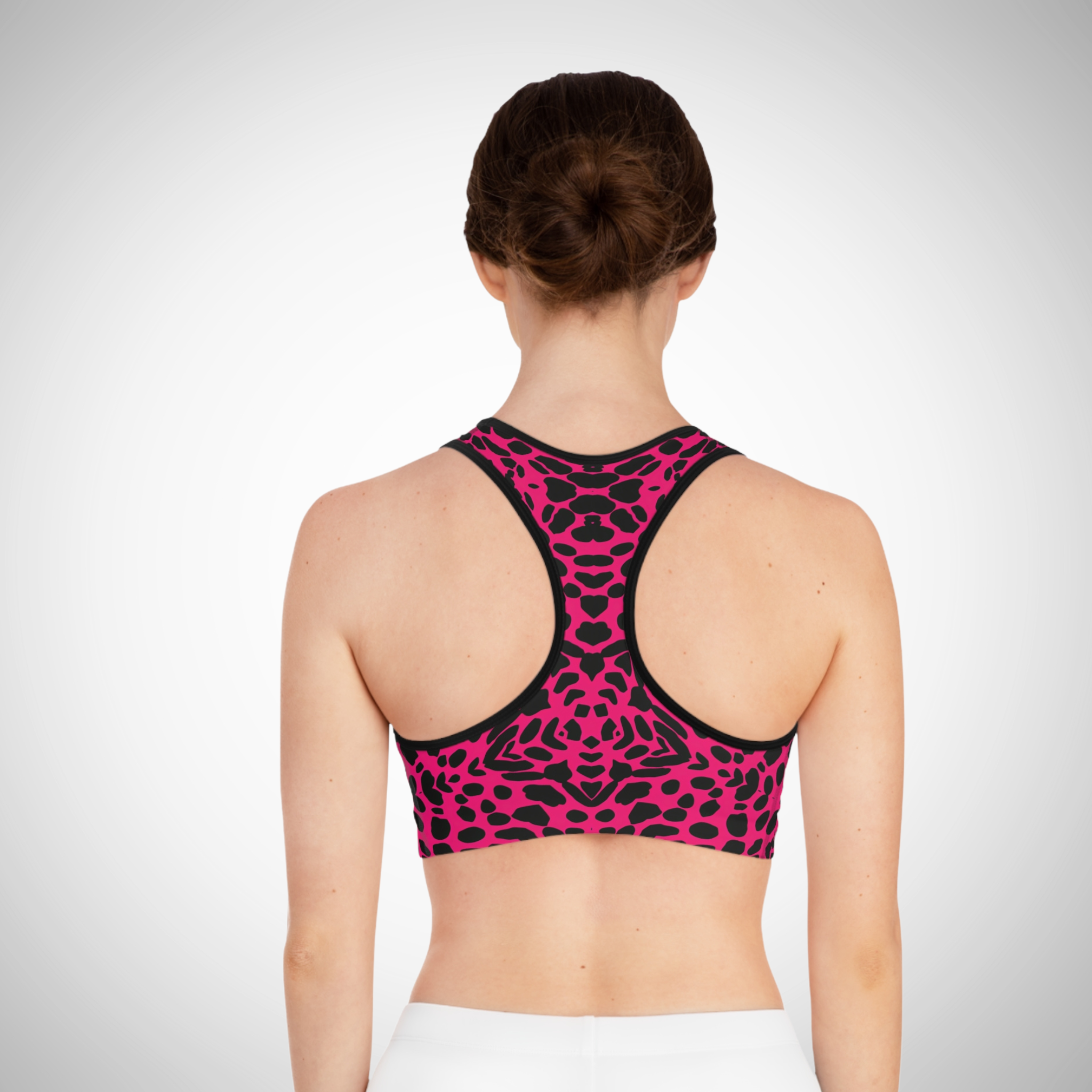 Panther In Pink - Seamed Sports Bra