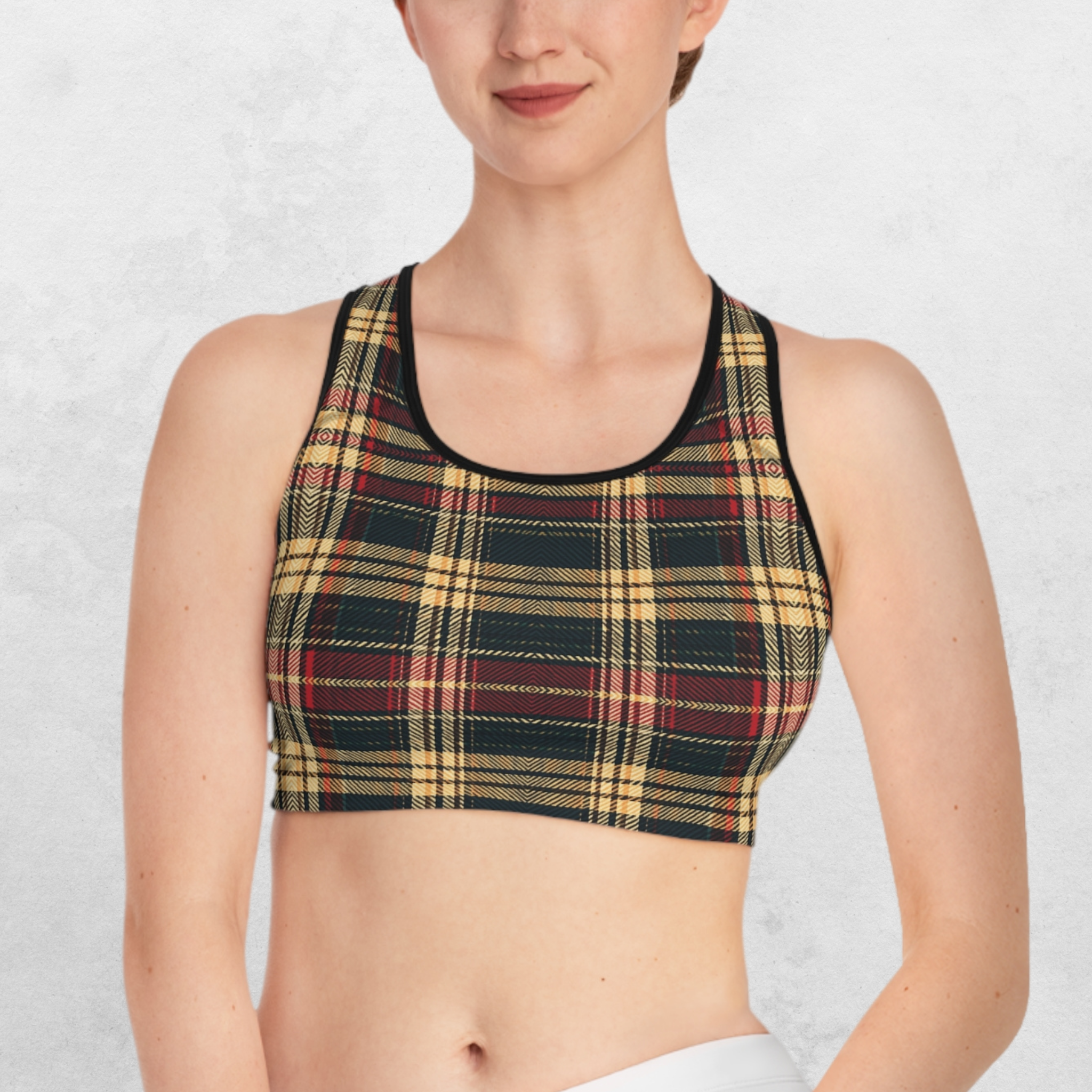 Plaid Allure - Seamed Sports Bra