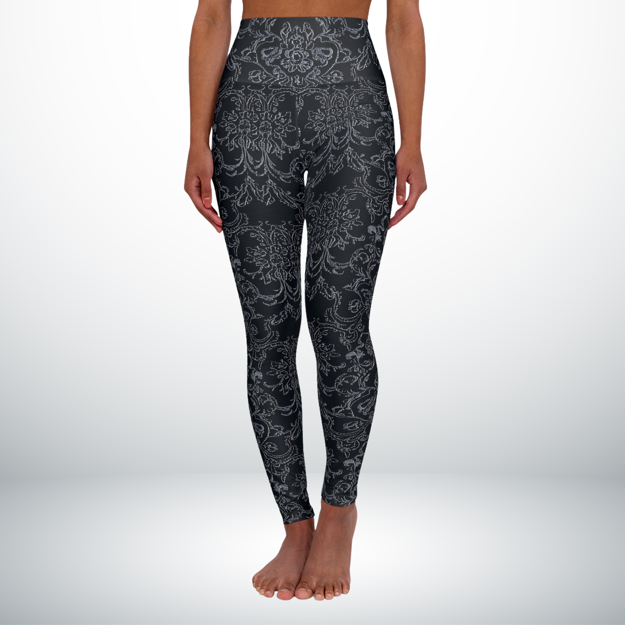 Midnight Lace - High Waisted Yoga Leggings