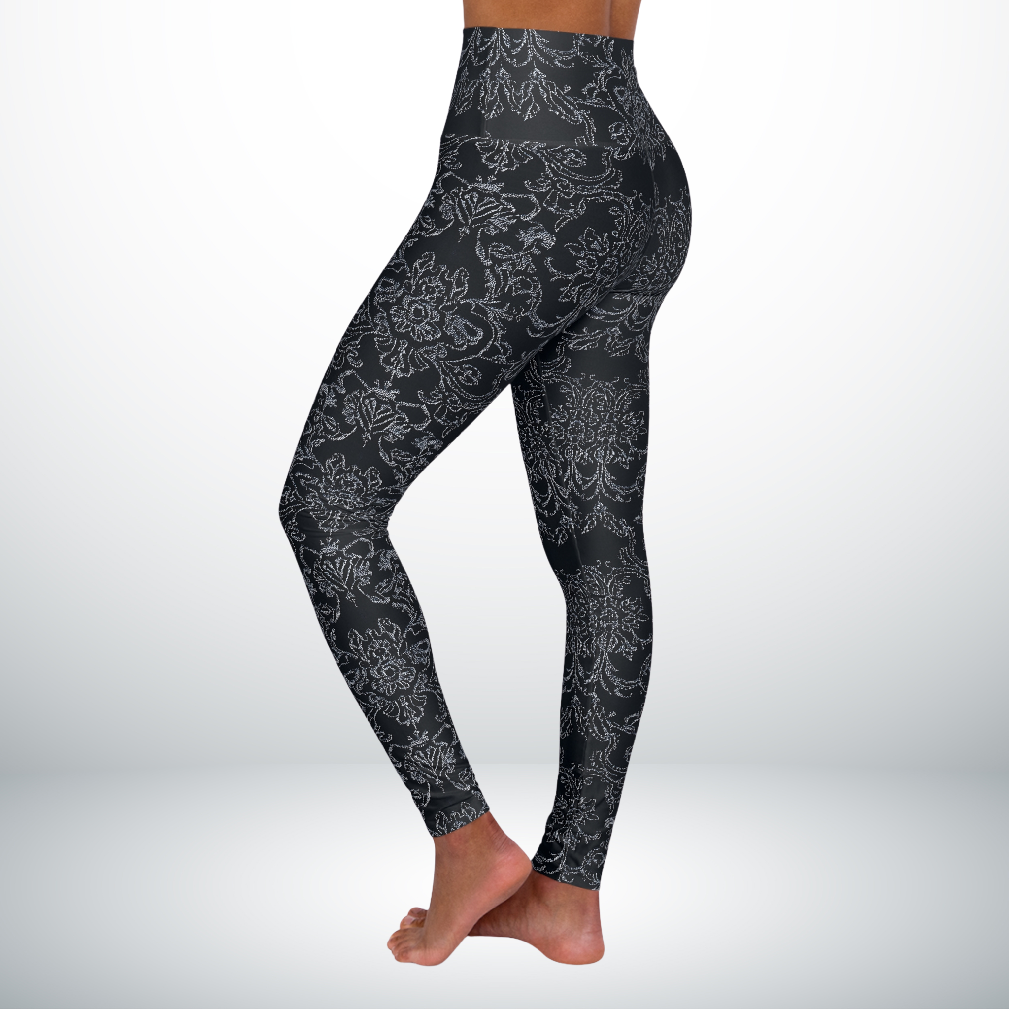 Midnight Lace - High Waisted Yoga Leggings