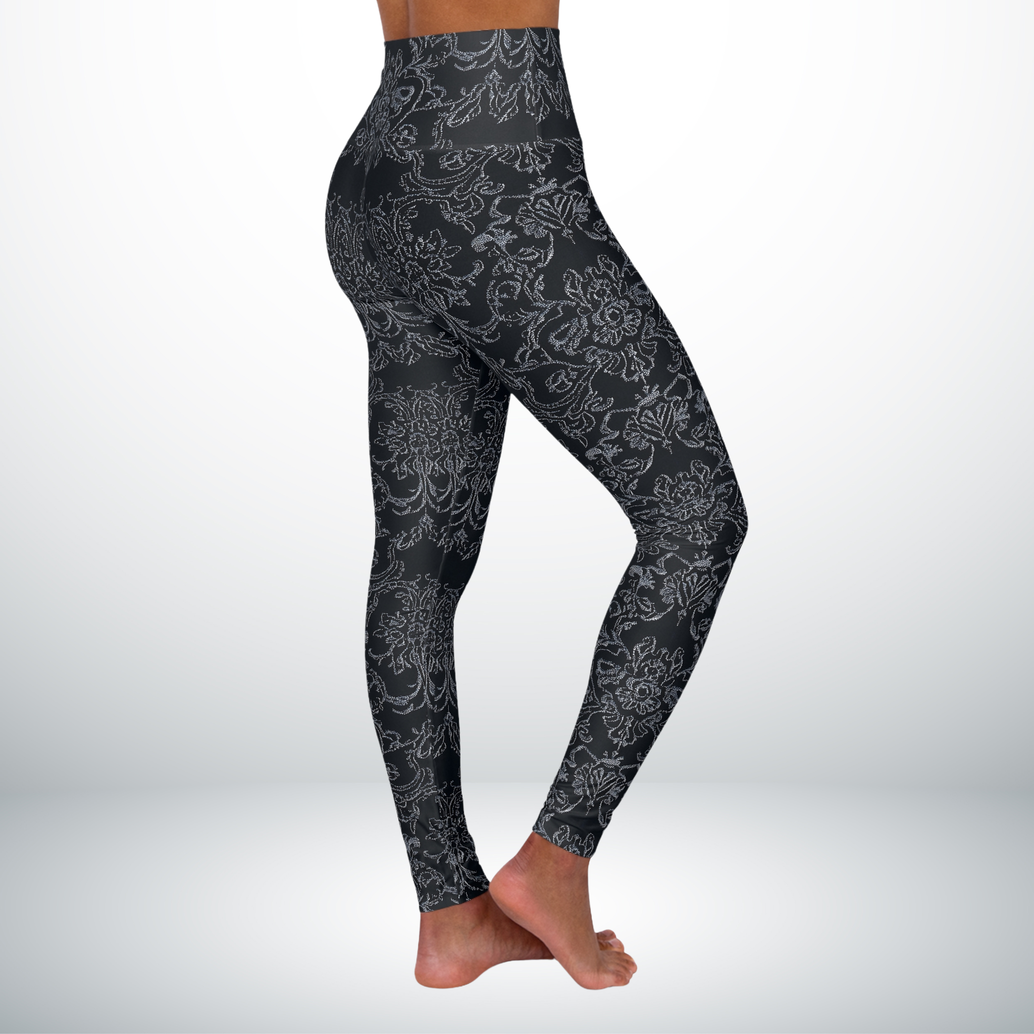 Midnight Lace - High Waisted Yoga Leggings