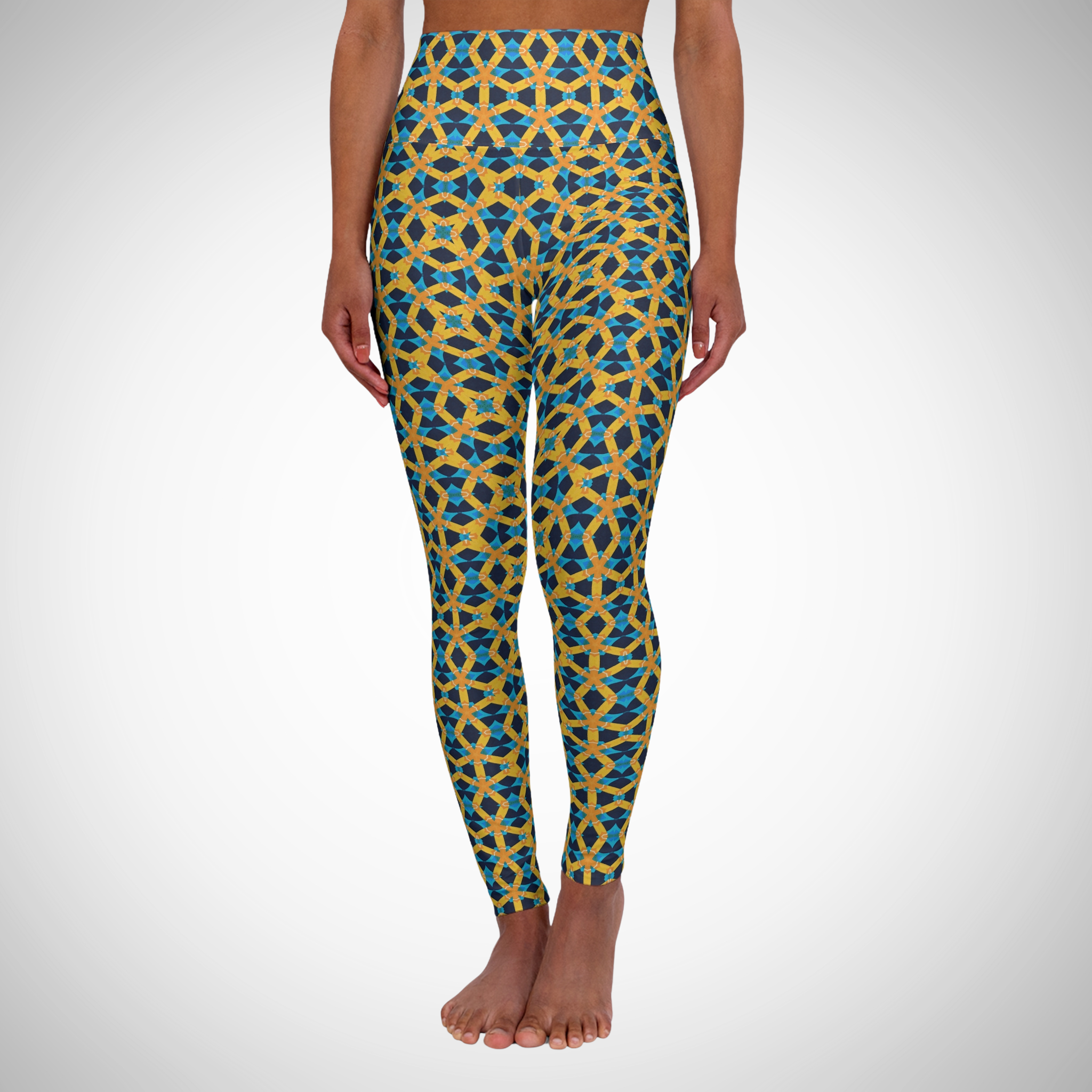 Royal Grid - High Waisted Yoga Leggings