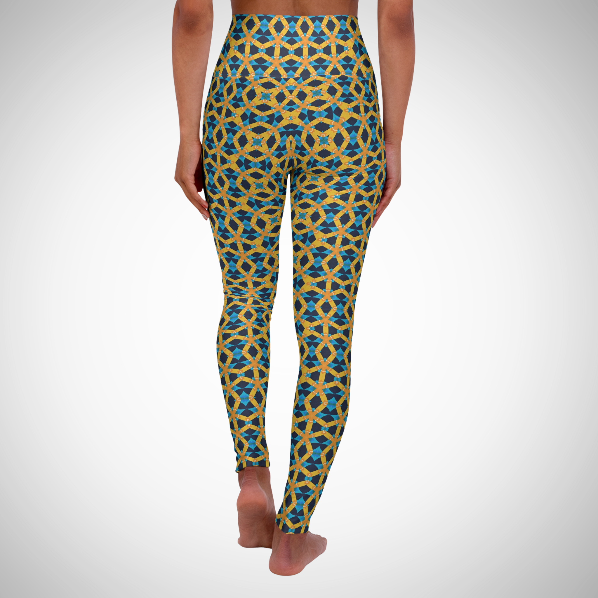 Royal Grid - High Waisted Yoga Leggings