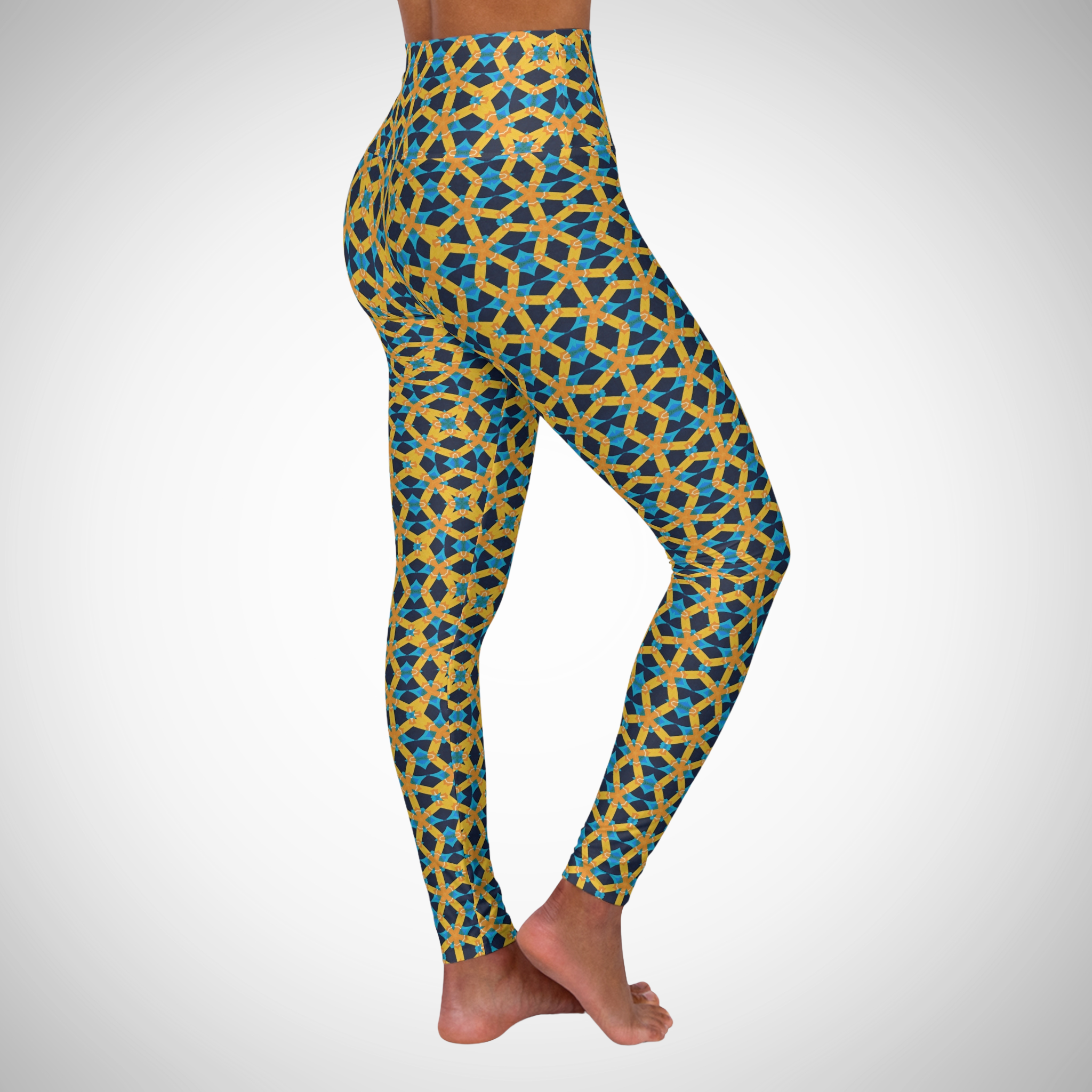 Royal Grid - High Waisted Yoga Leggings