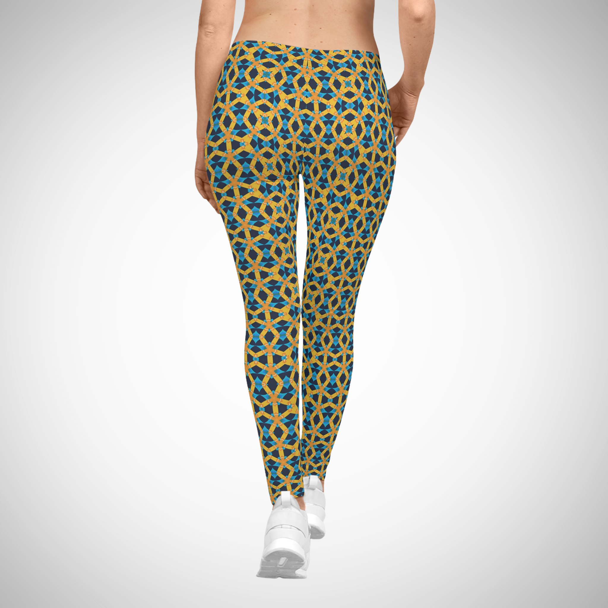Royal Grid - Women's Casual Leggings