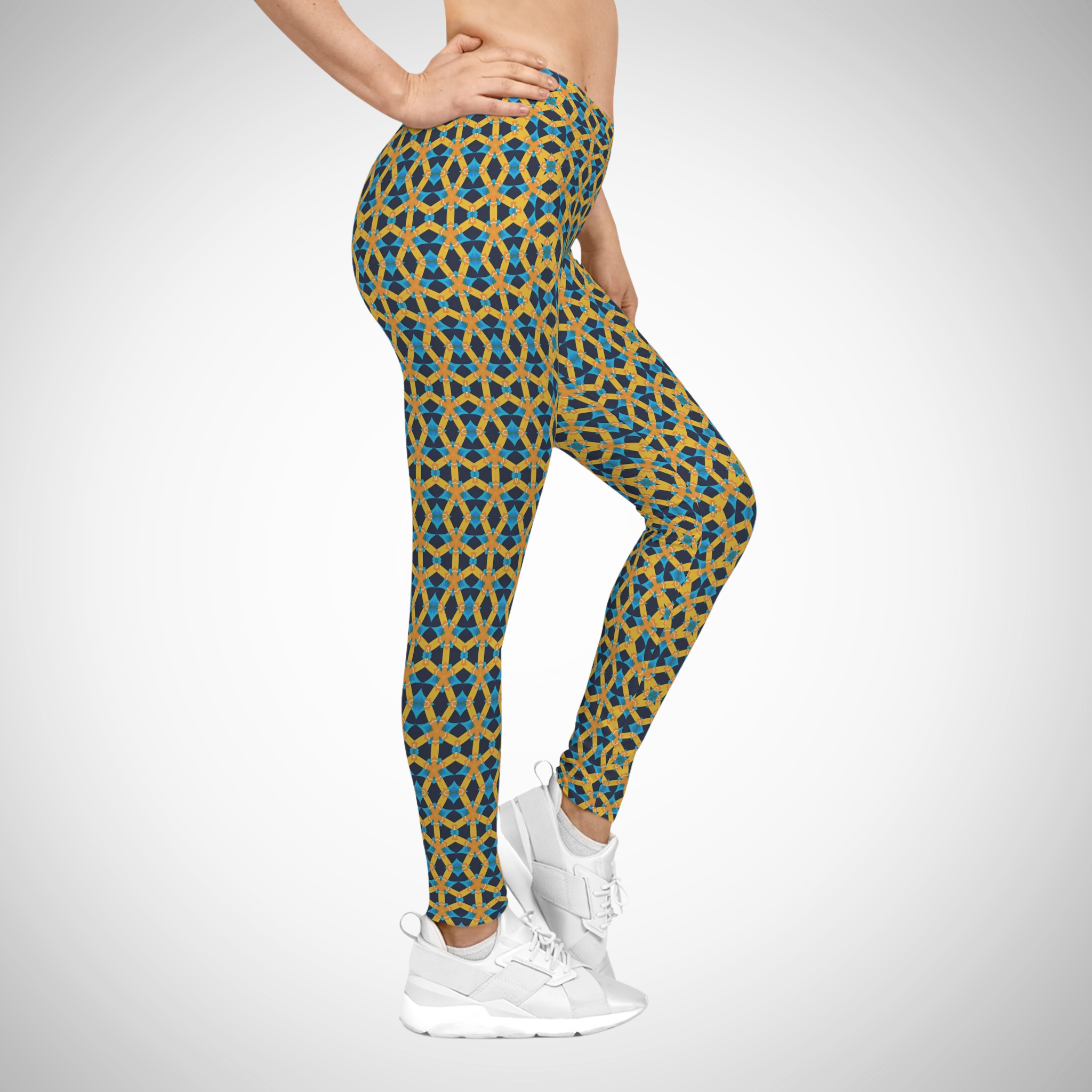 Royal Grid - Women's Casual Leggings