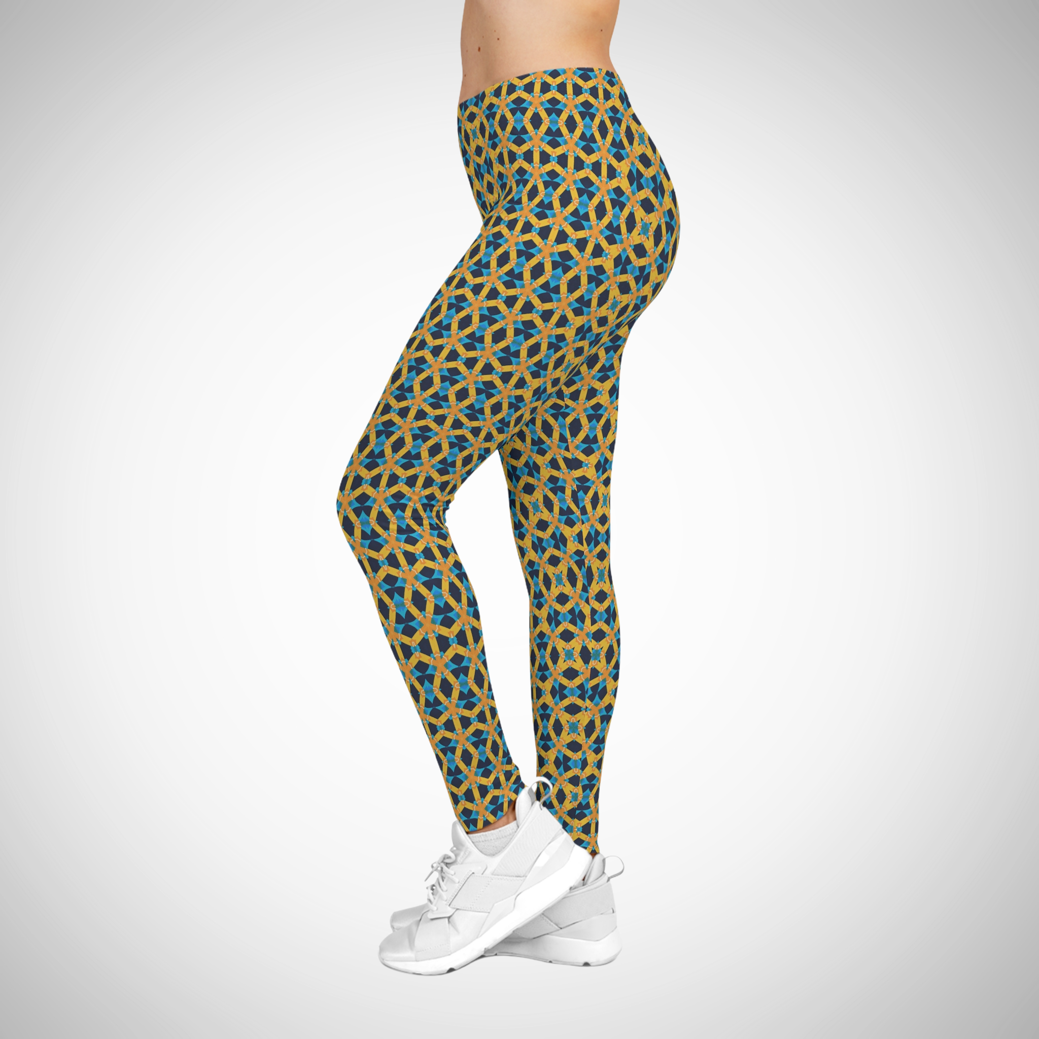 Royal Grid - Women's Casual Leggings