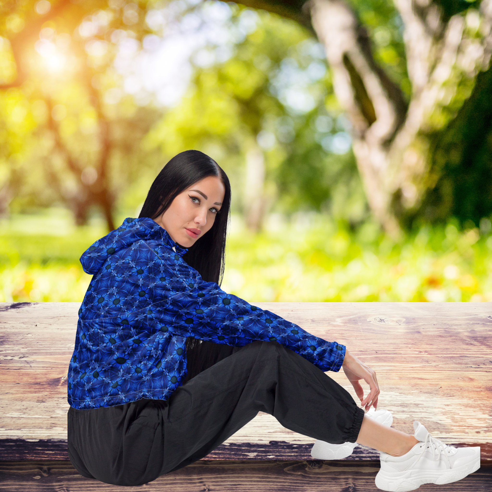 Blue Ice - Cropped Windbreaker