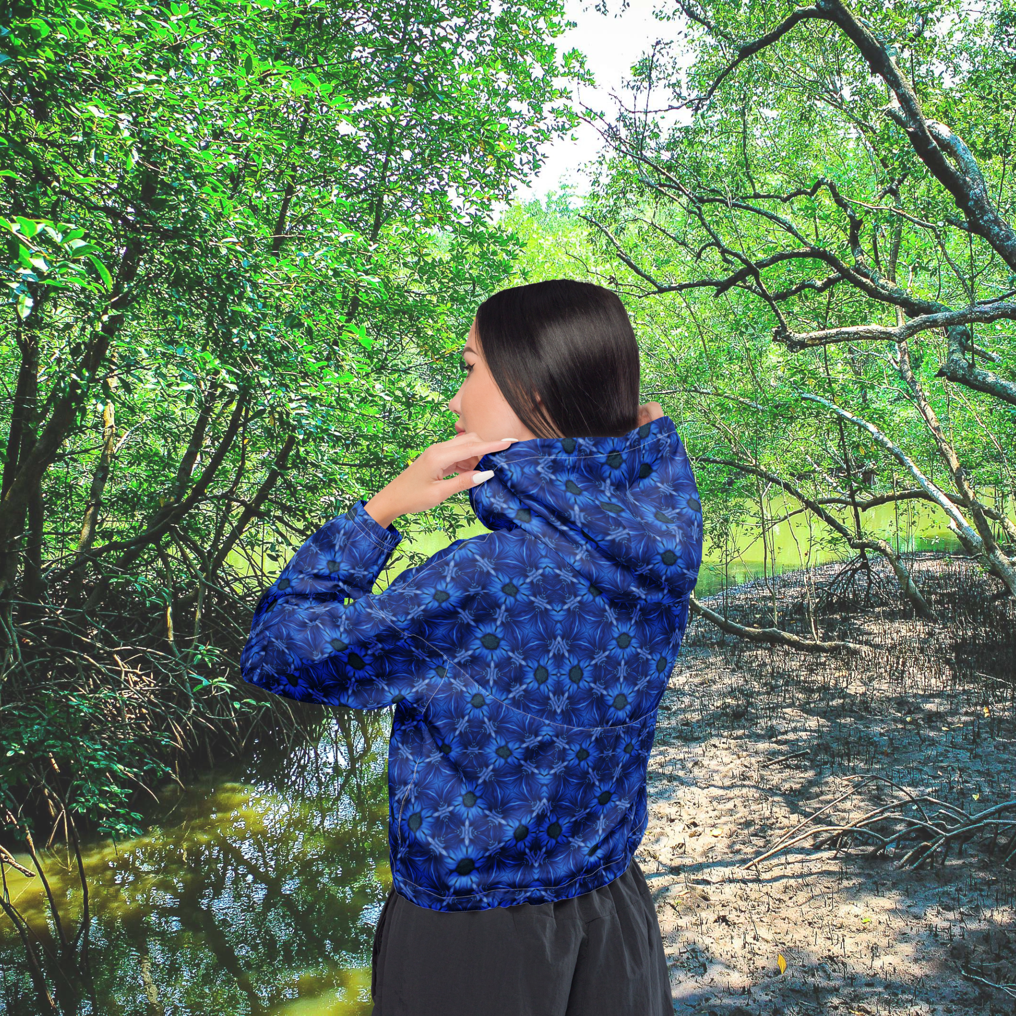 Blue Ice - Cropped Windbreaker