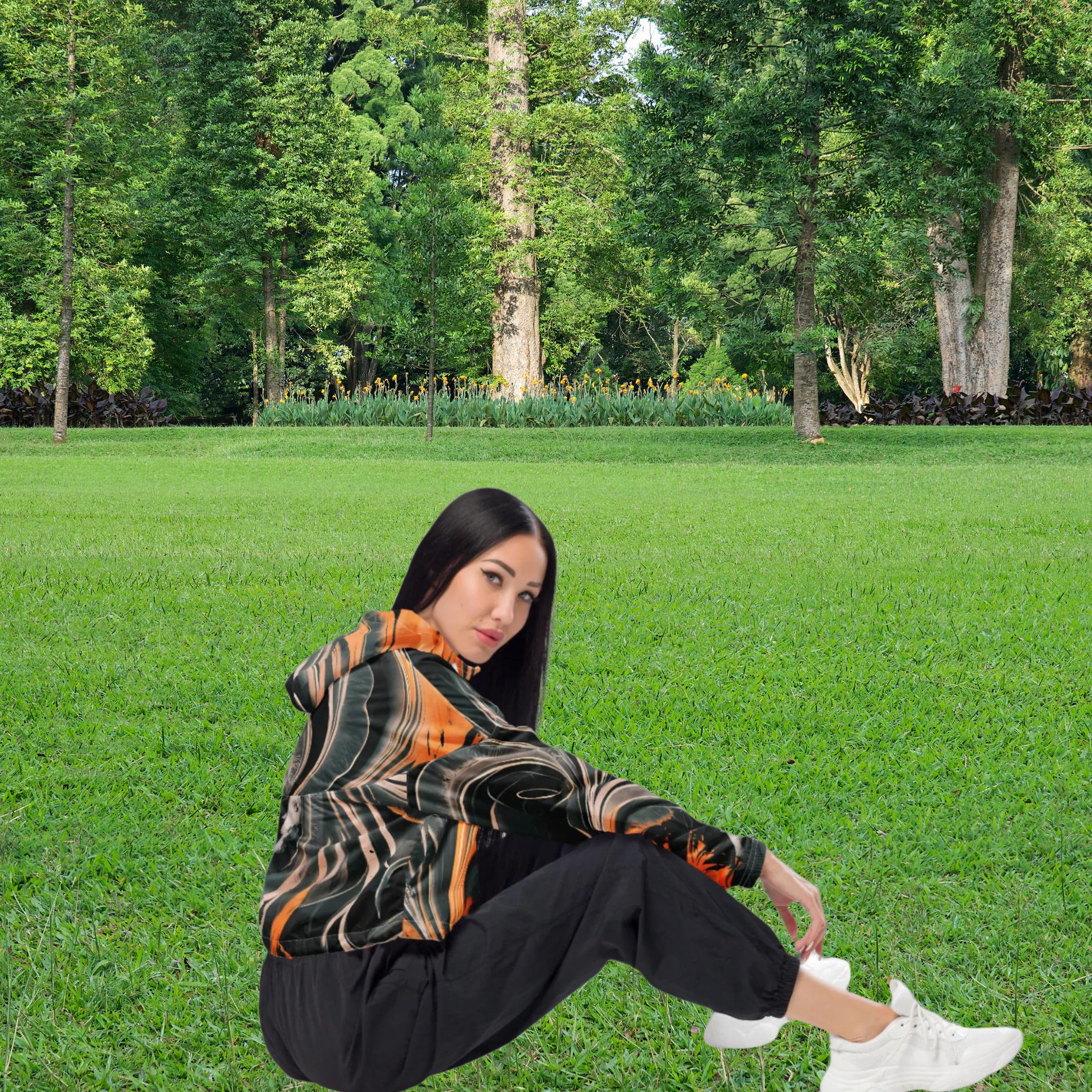 Midnight Flame - Cropped Windbreaker