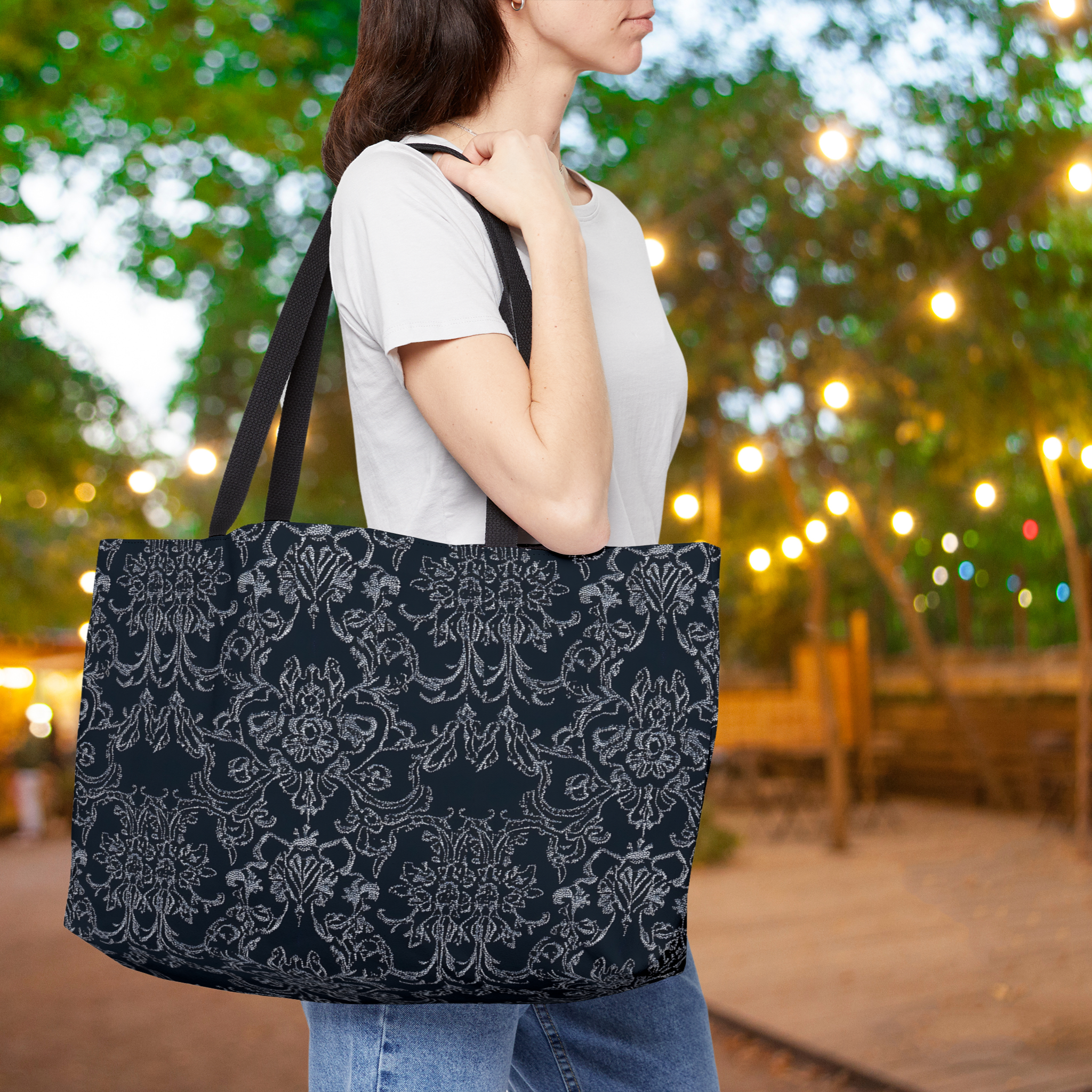 Midnight Lace - Weekender Tote Bag