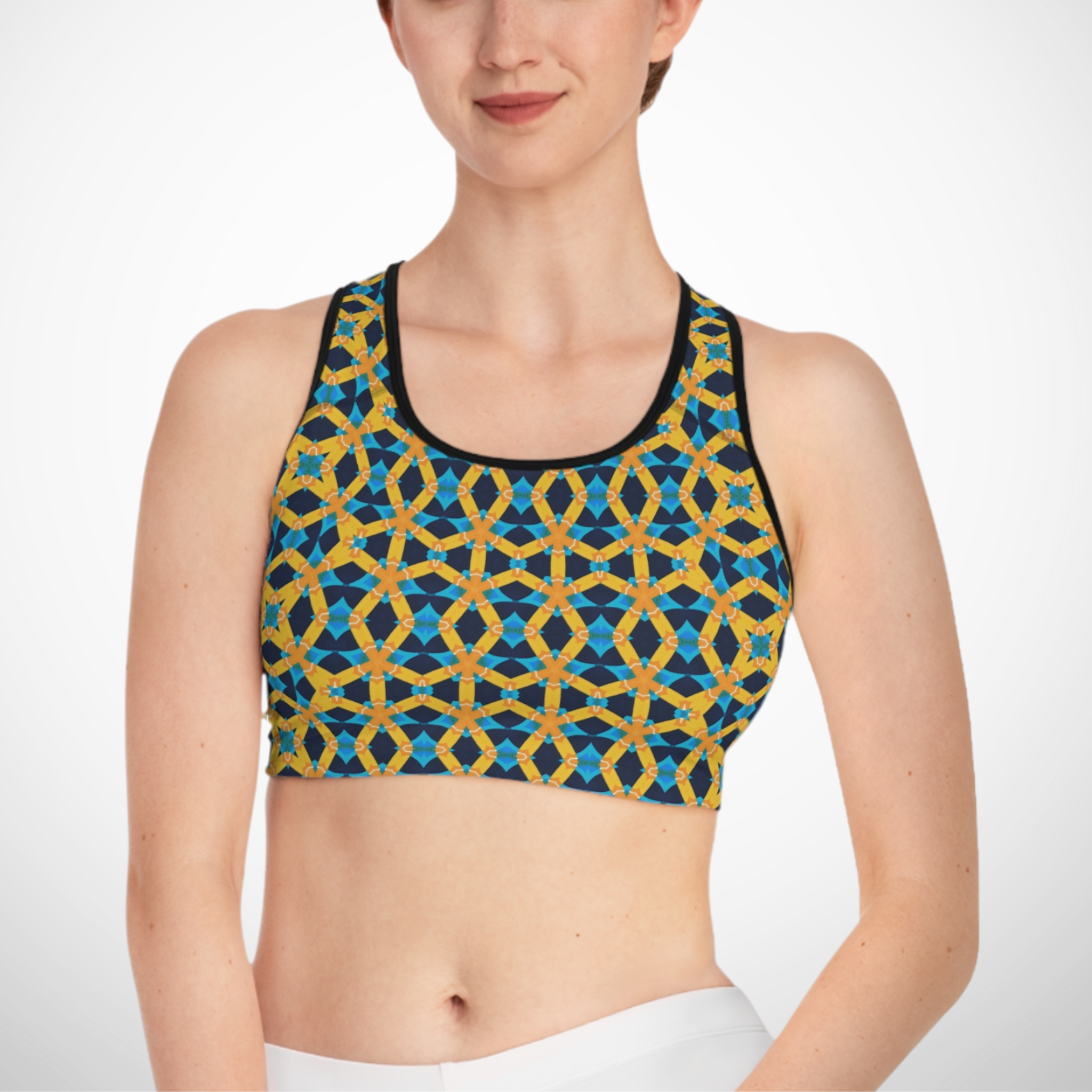 Royal Grid - Seamed Sports Bra