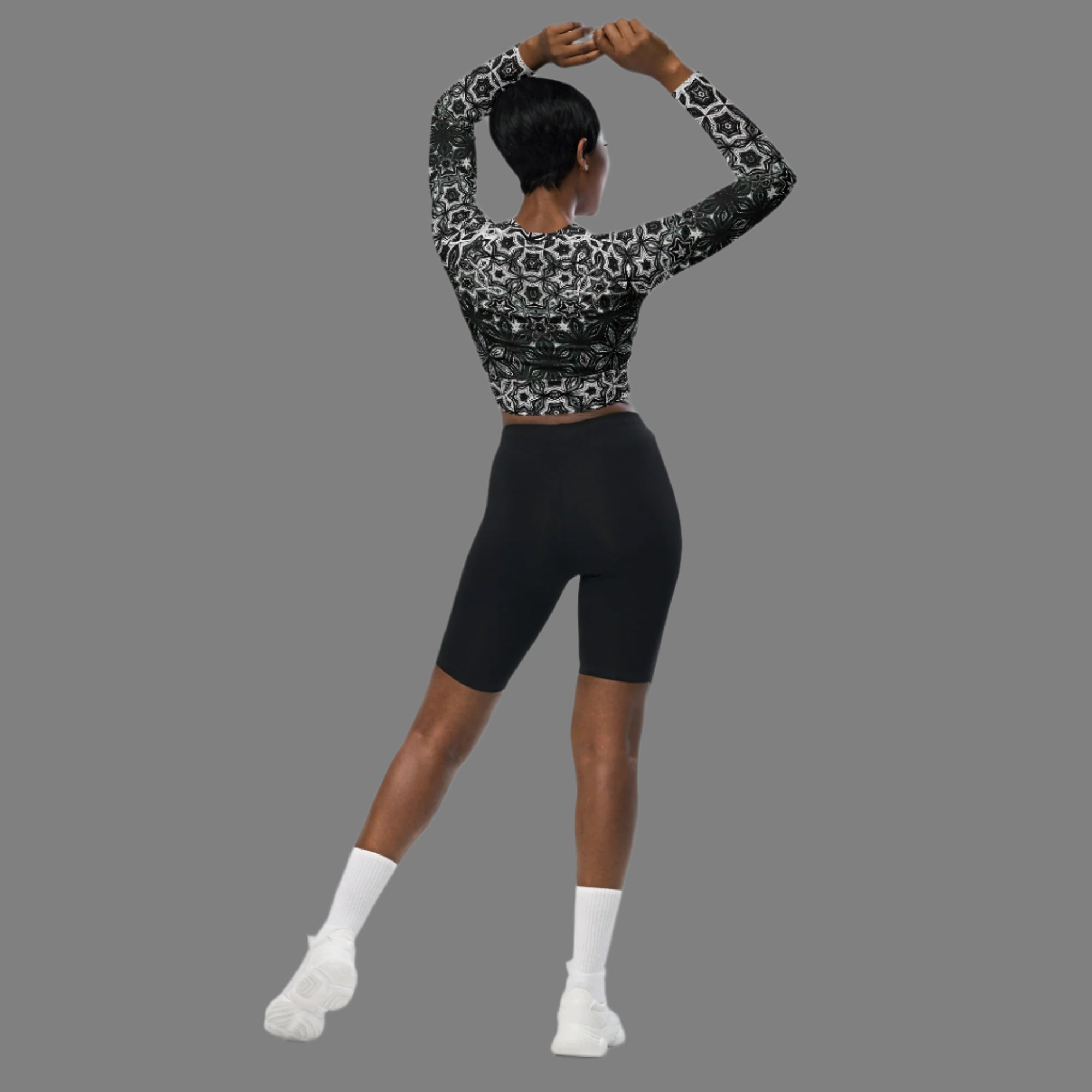 Graphite Glam - Recycled Long-Sleeve Crop Top