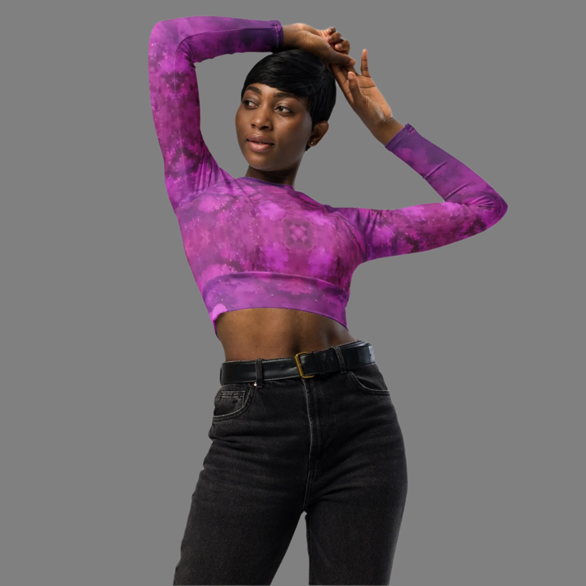 Bold Berry - Recycled long-sleeve crop top