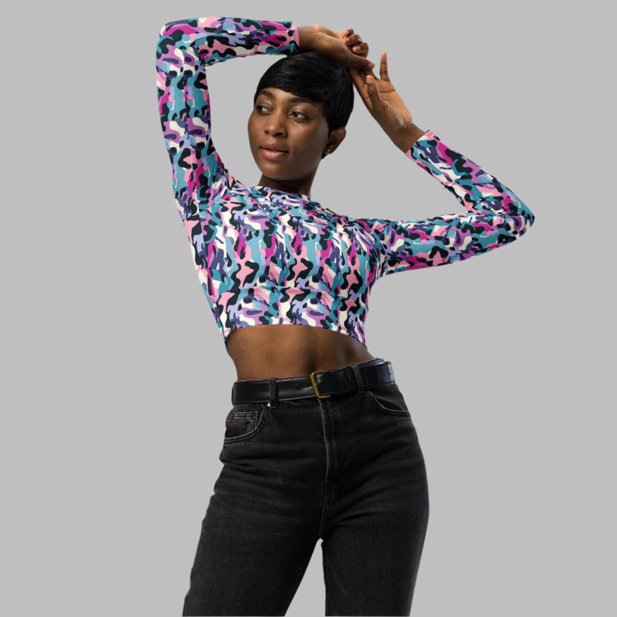 Lady Camouflage - Recycled Long-Sleeve Crop Top