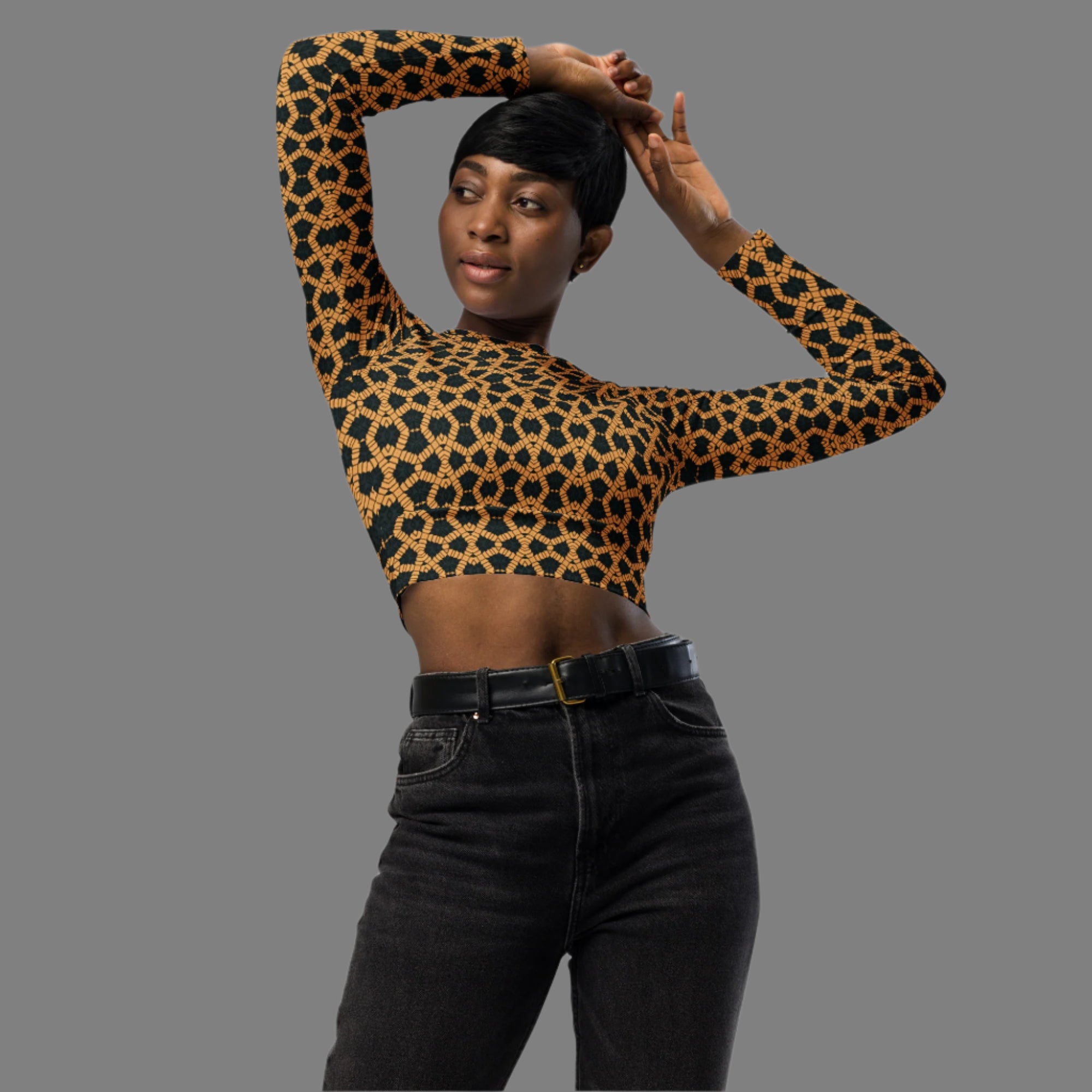Chain On You! - Recycled Long-Sleeve Crop Top