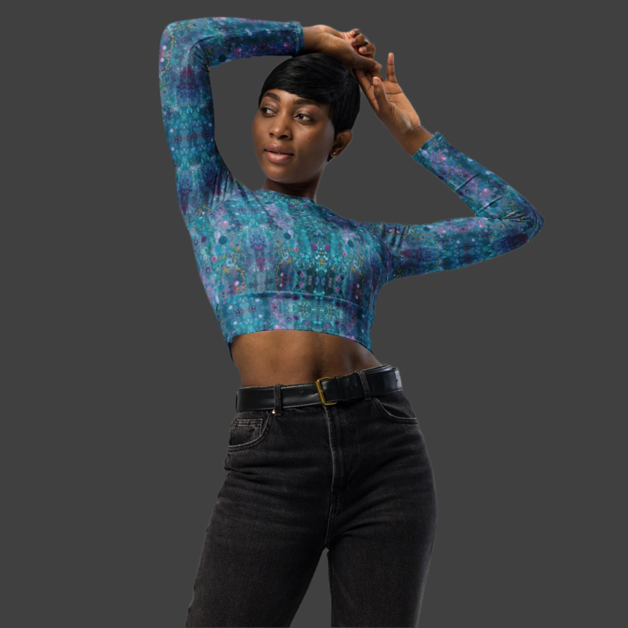 Ocean Dream - Recycled Long-Sleeve Crop Top