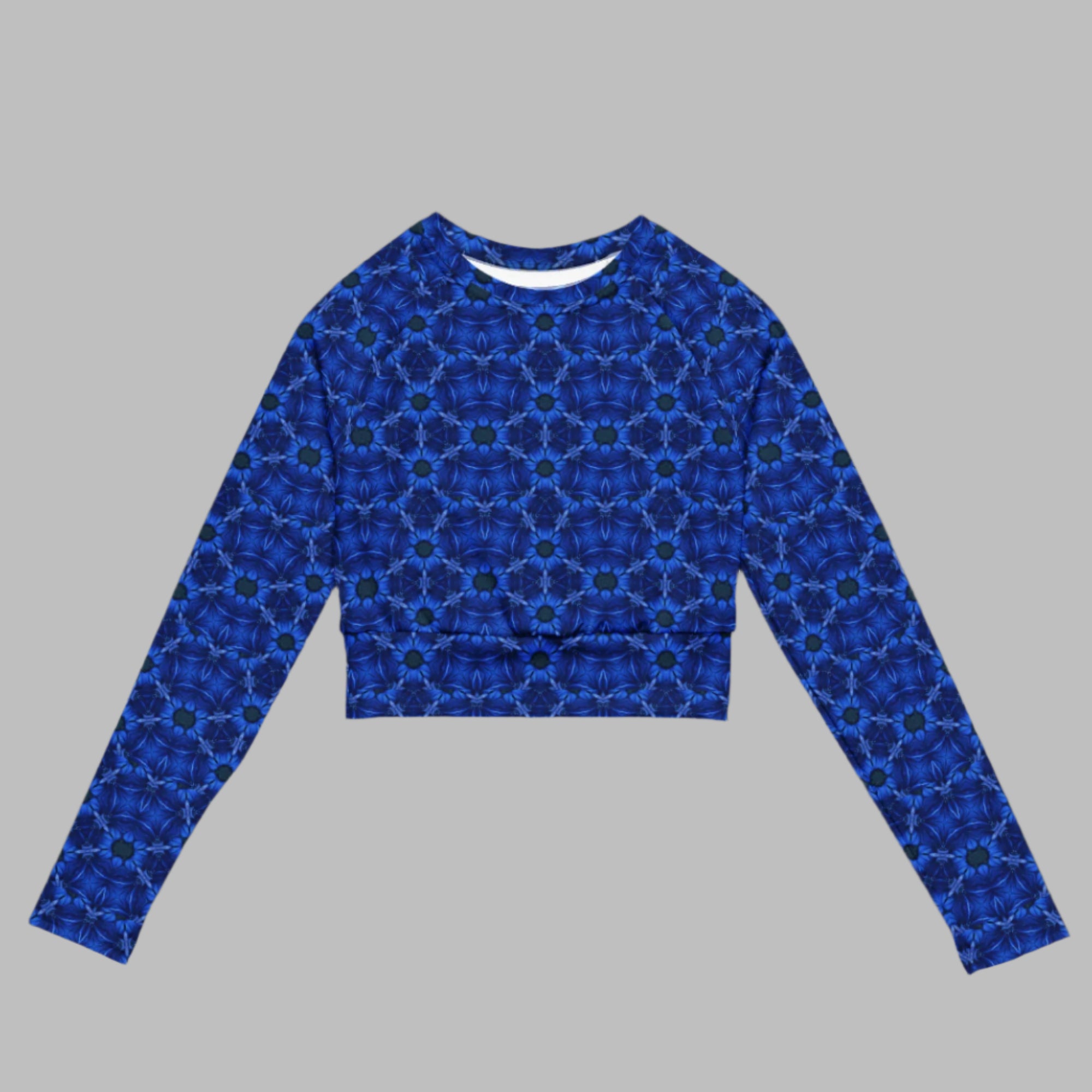 Blue Ice - Recycled Long Sleeve Crop Top
