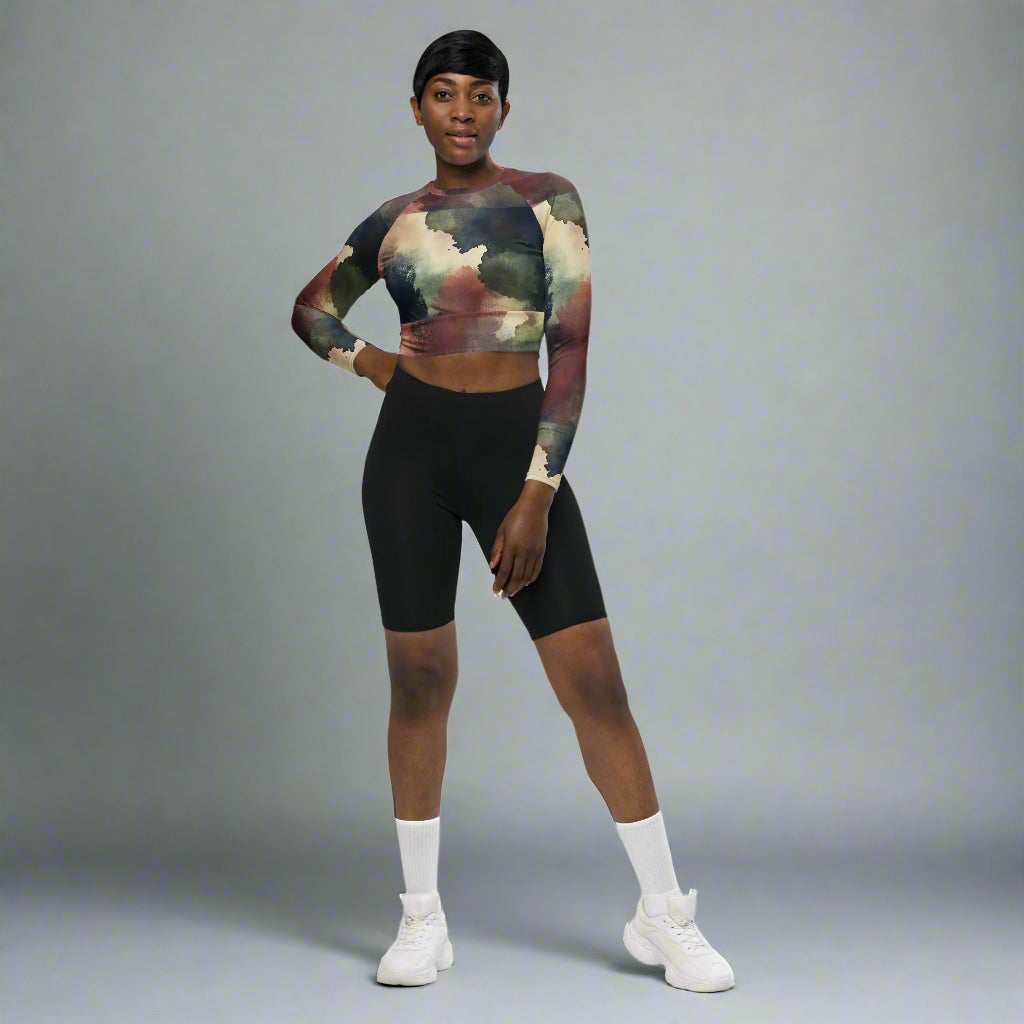 Deep Reflection - Recycled Long-Sleeve Crop Top