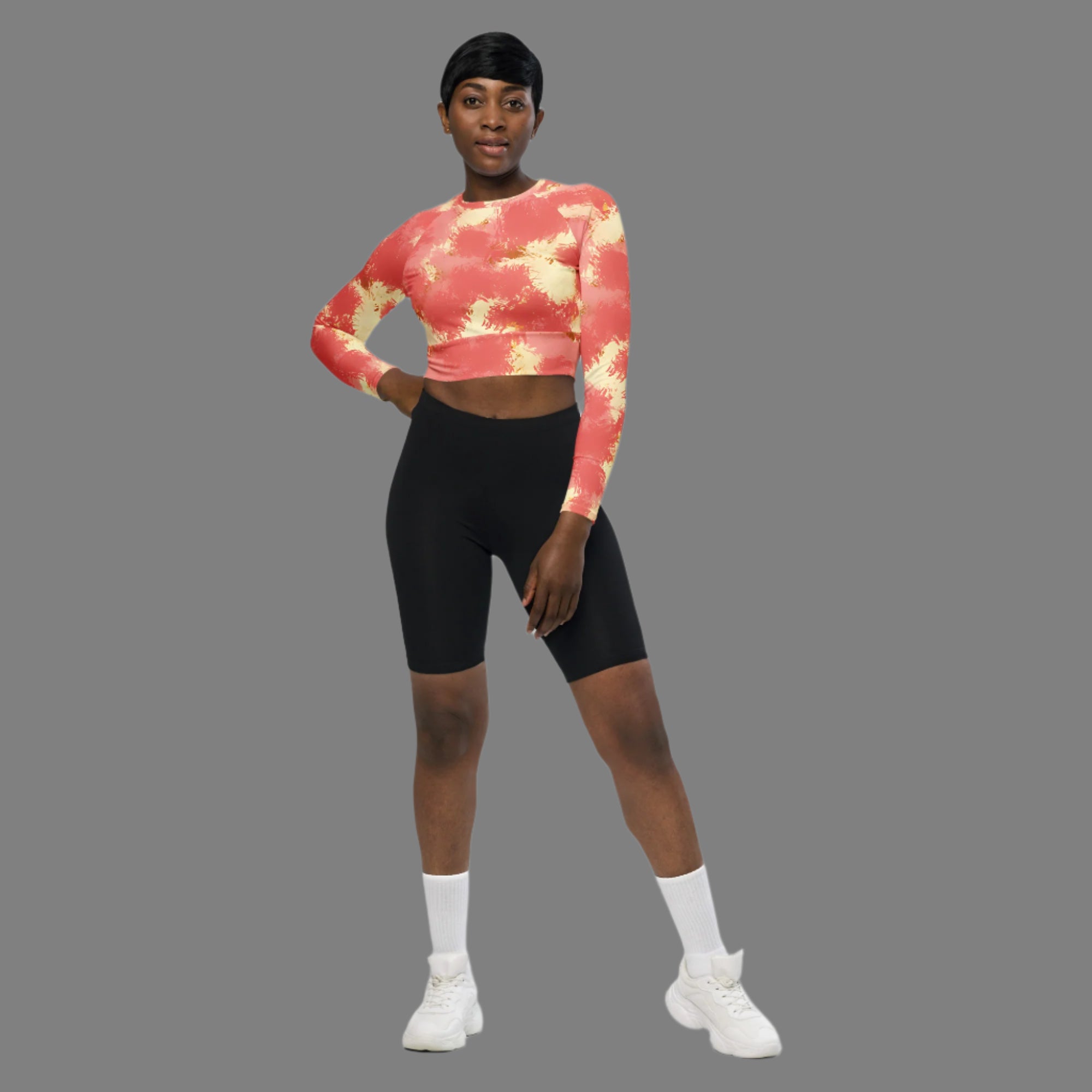 Pink Champagne - Recycled Long-Sleeve Crop Top