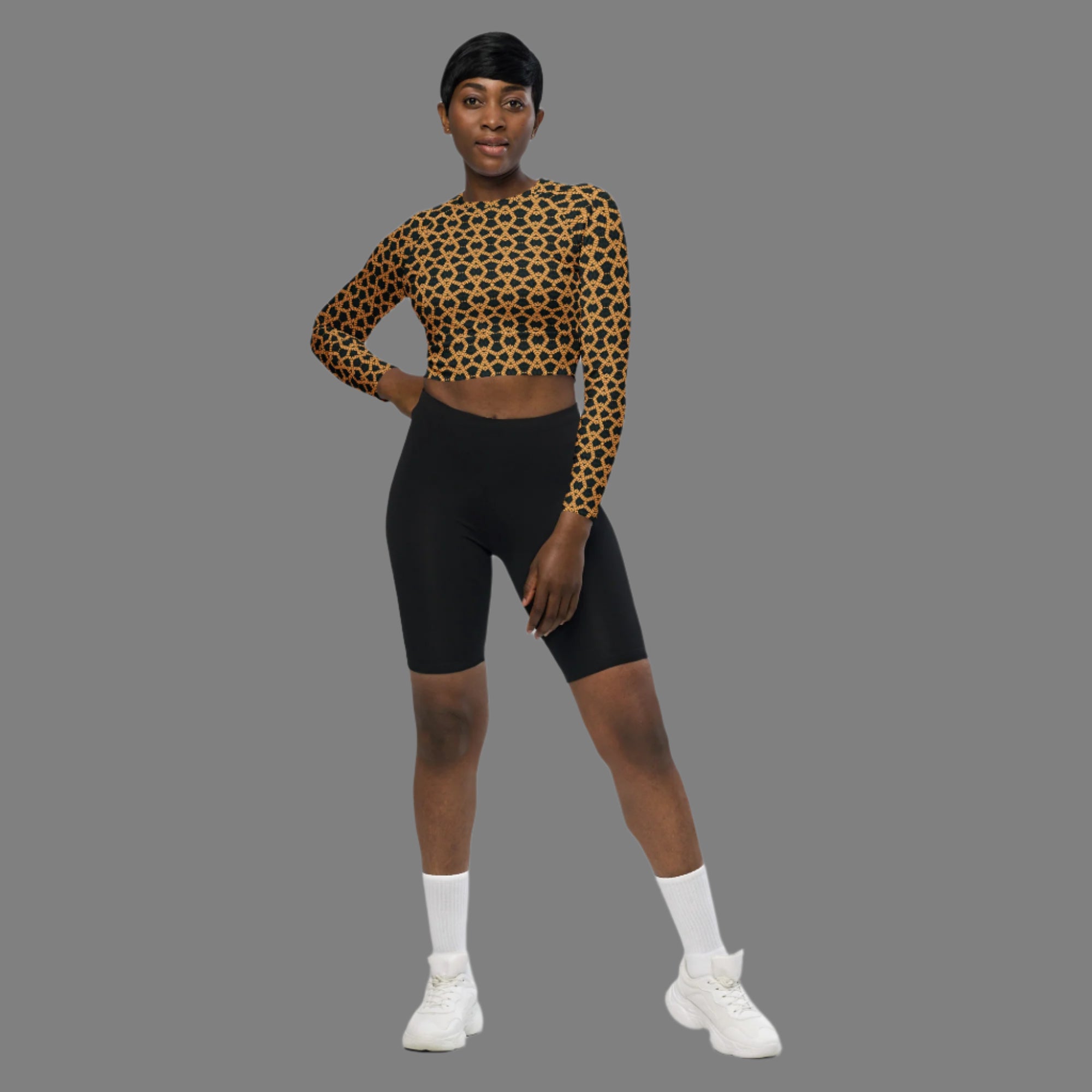 Chain On You! - Recycled Long-Sleeve Crop Top