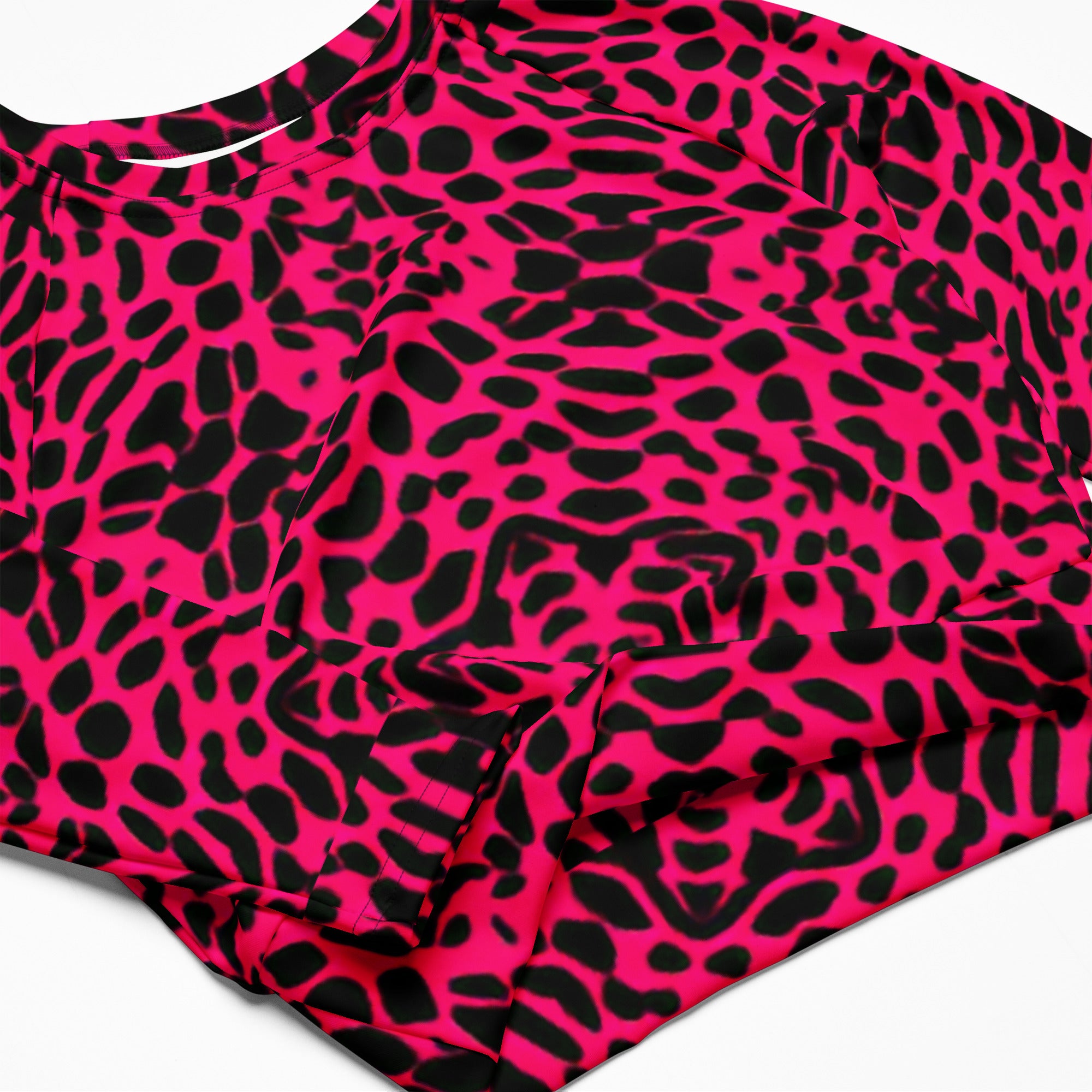 Panther In Pink - Recycled Long-Sleeve Crop Top