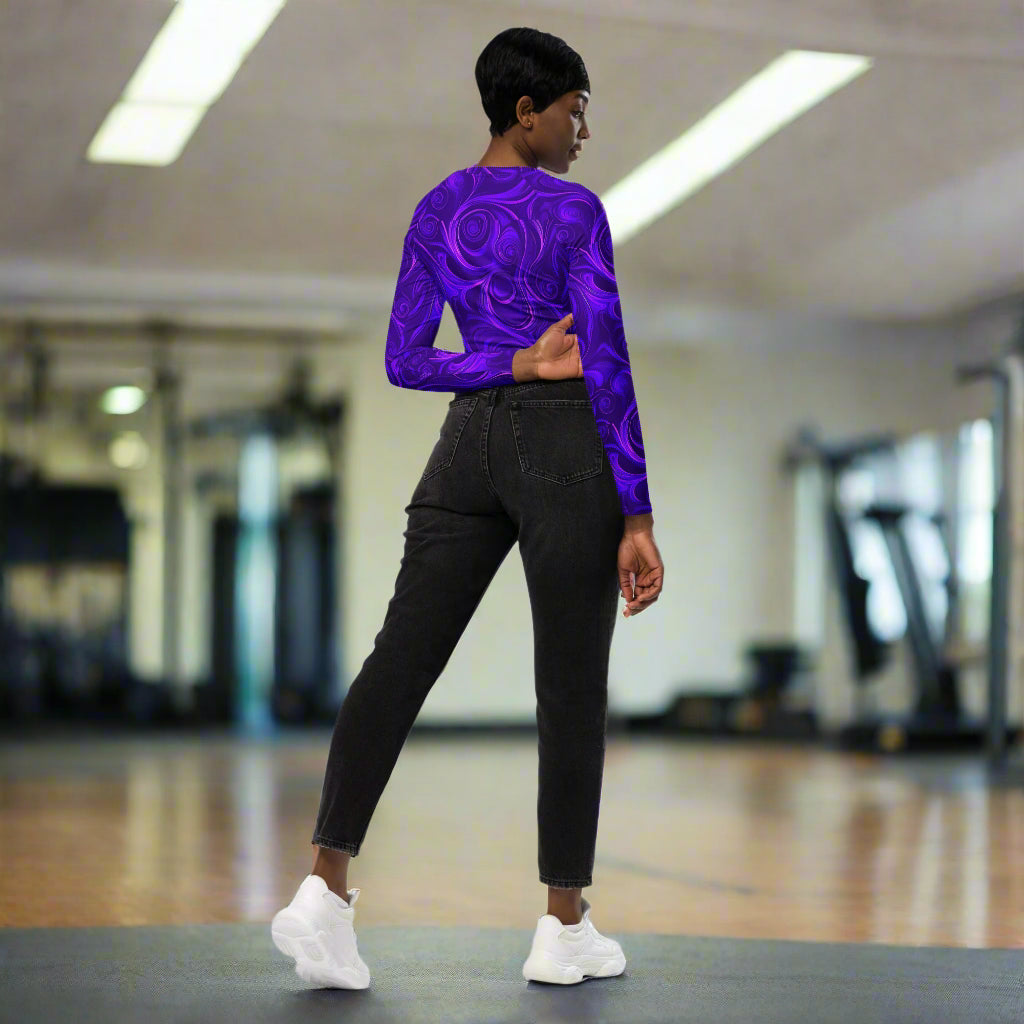 Electric Purple - Recycled Long Sleeve Crop Top