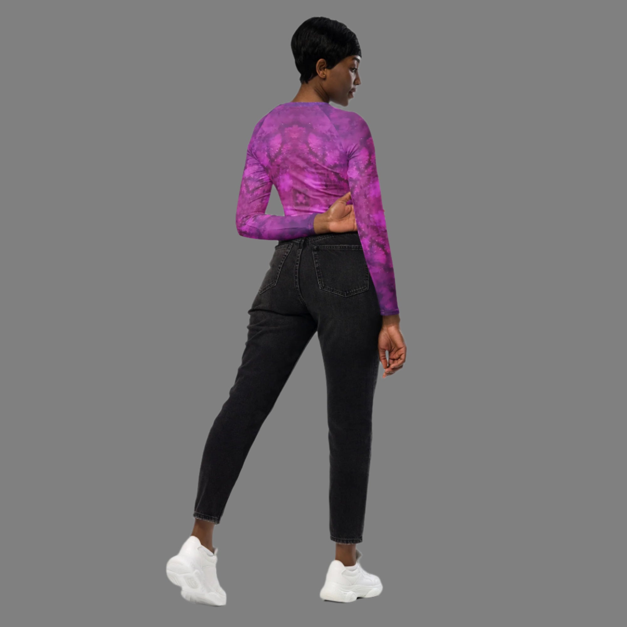 Bold Berry - Recycled long-sleeve crop top