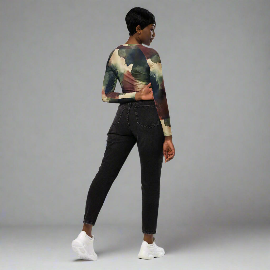 Deep Reflection - Recycled Long-Sleeve Crop Top