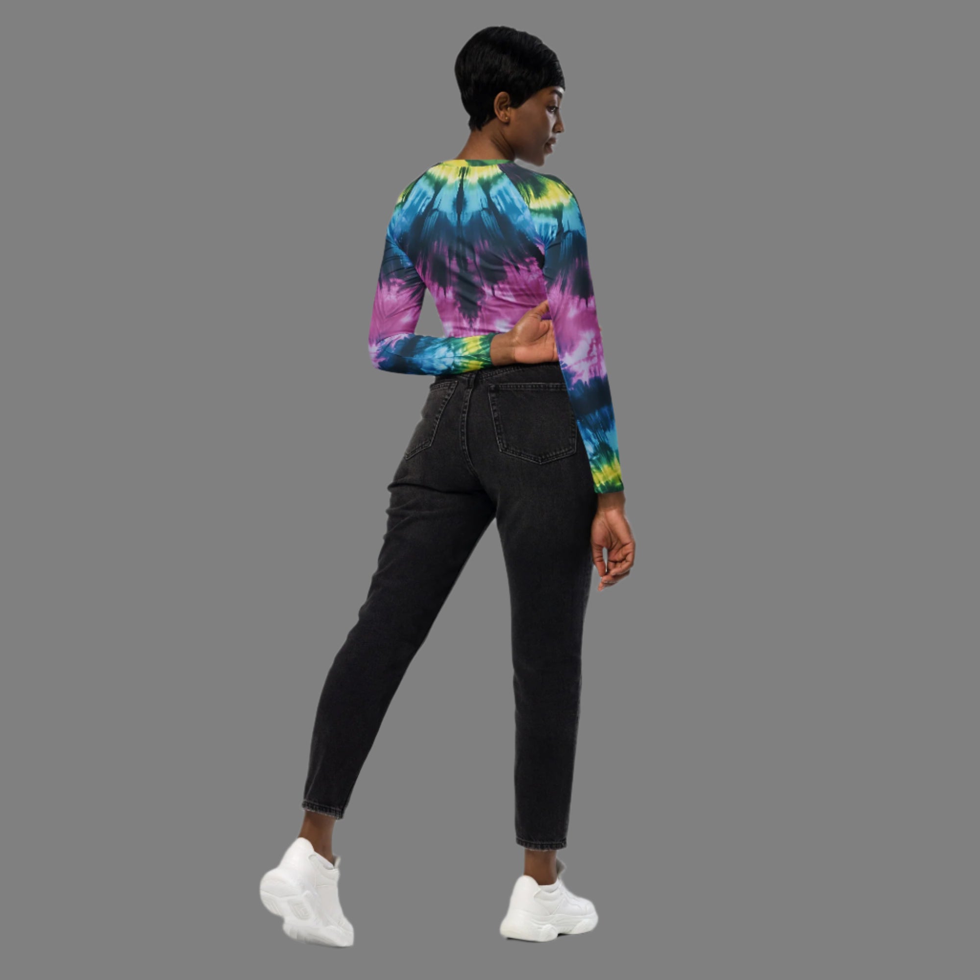 Cosmic Harmony - Recycled Long-Sleeve Crop Top