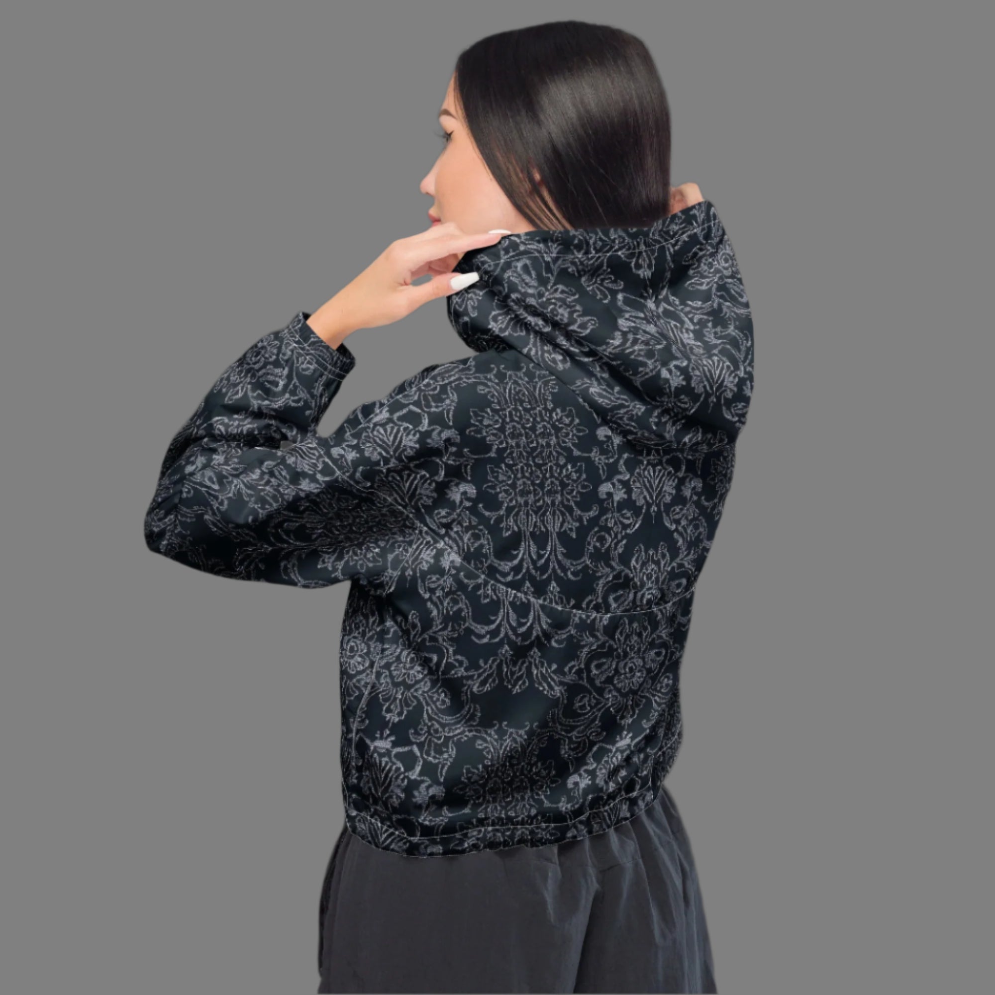 Midnight Lace - Cropped Windbreaker