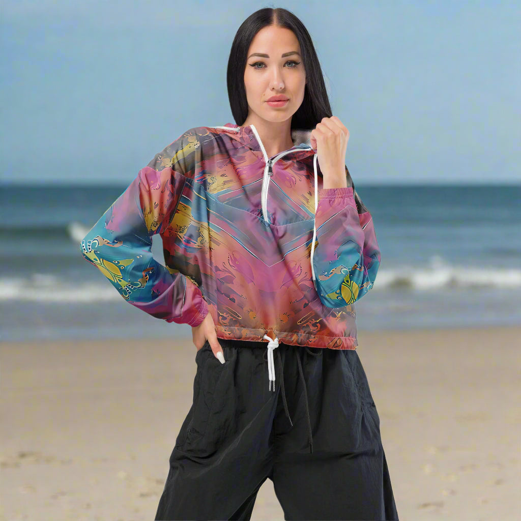 Cotton Candy - Cropped Windbreaker