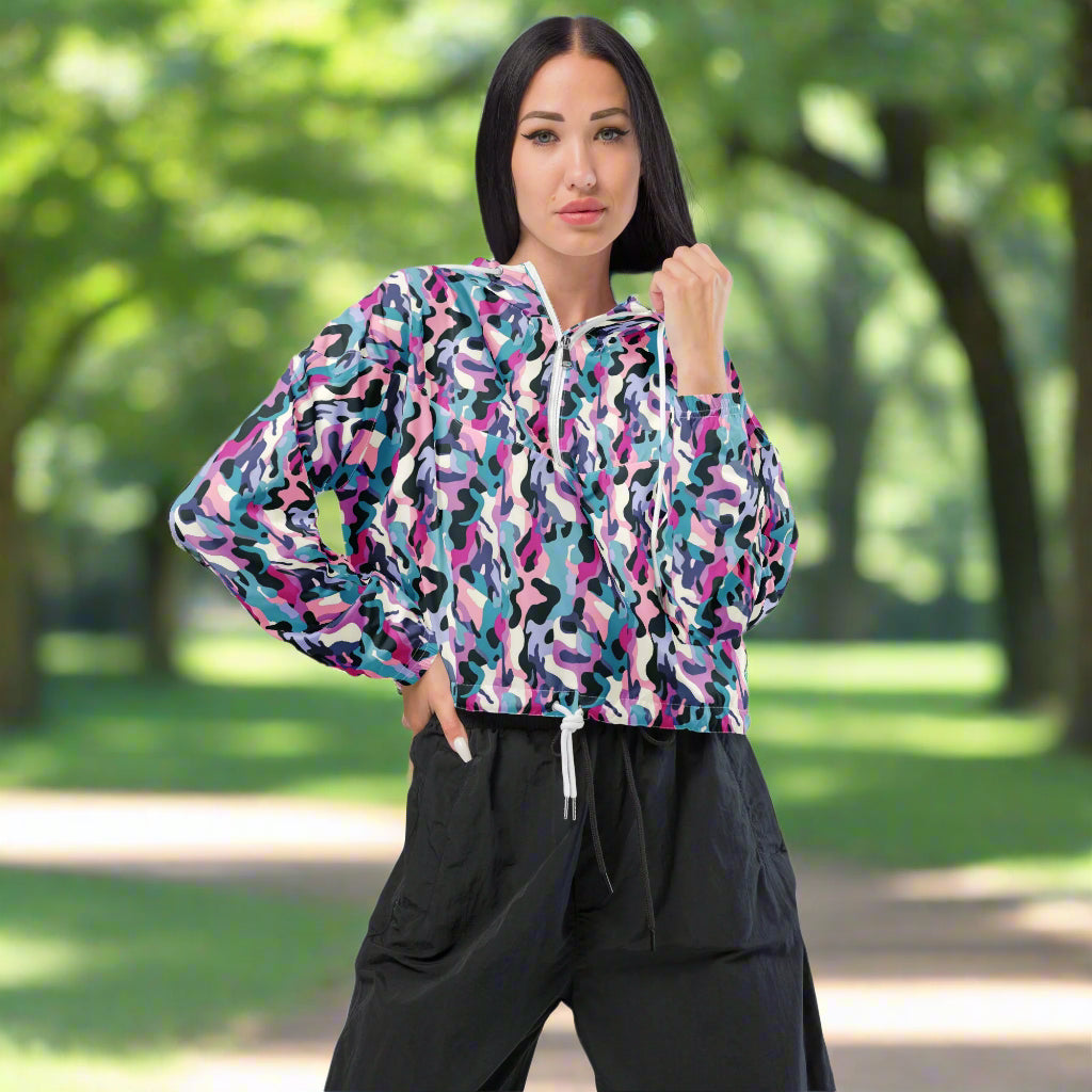 Lady Camouflage - Cropped Windbreaker