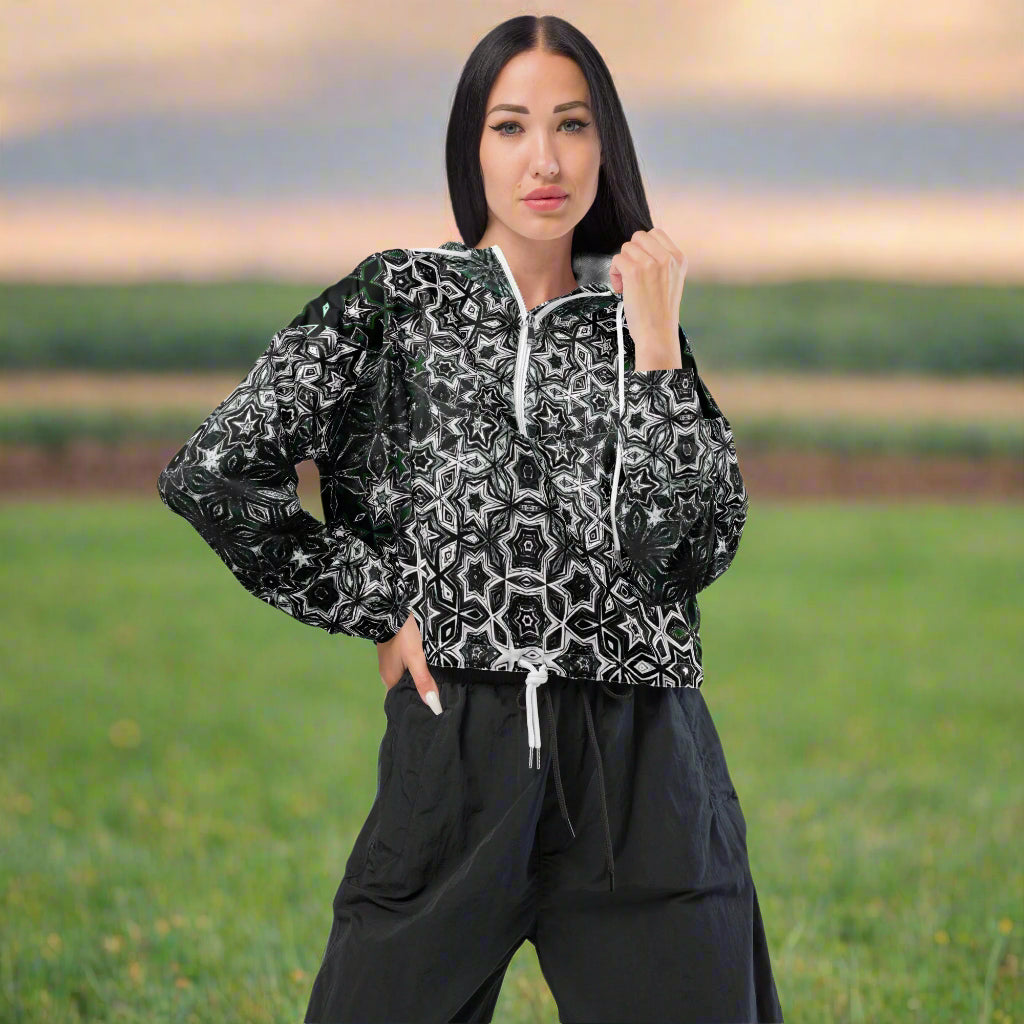 Graphite Glam - Cropped Windbreaker